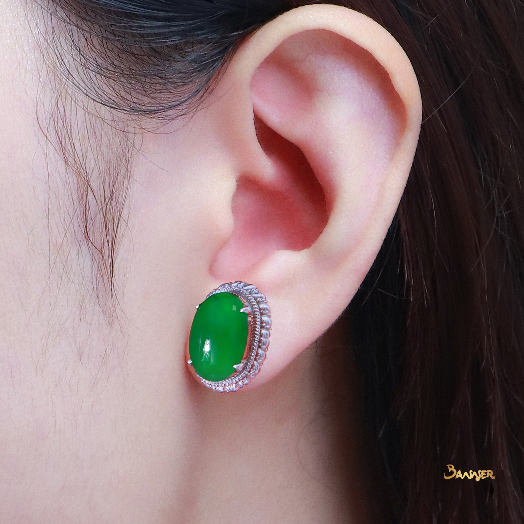 Imperial Green Jade Earrings (11.47 cts. t.w.)