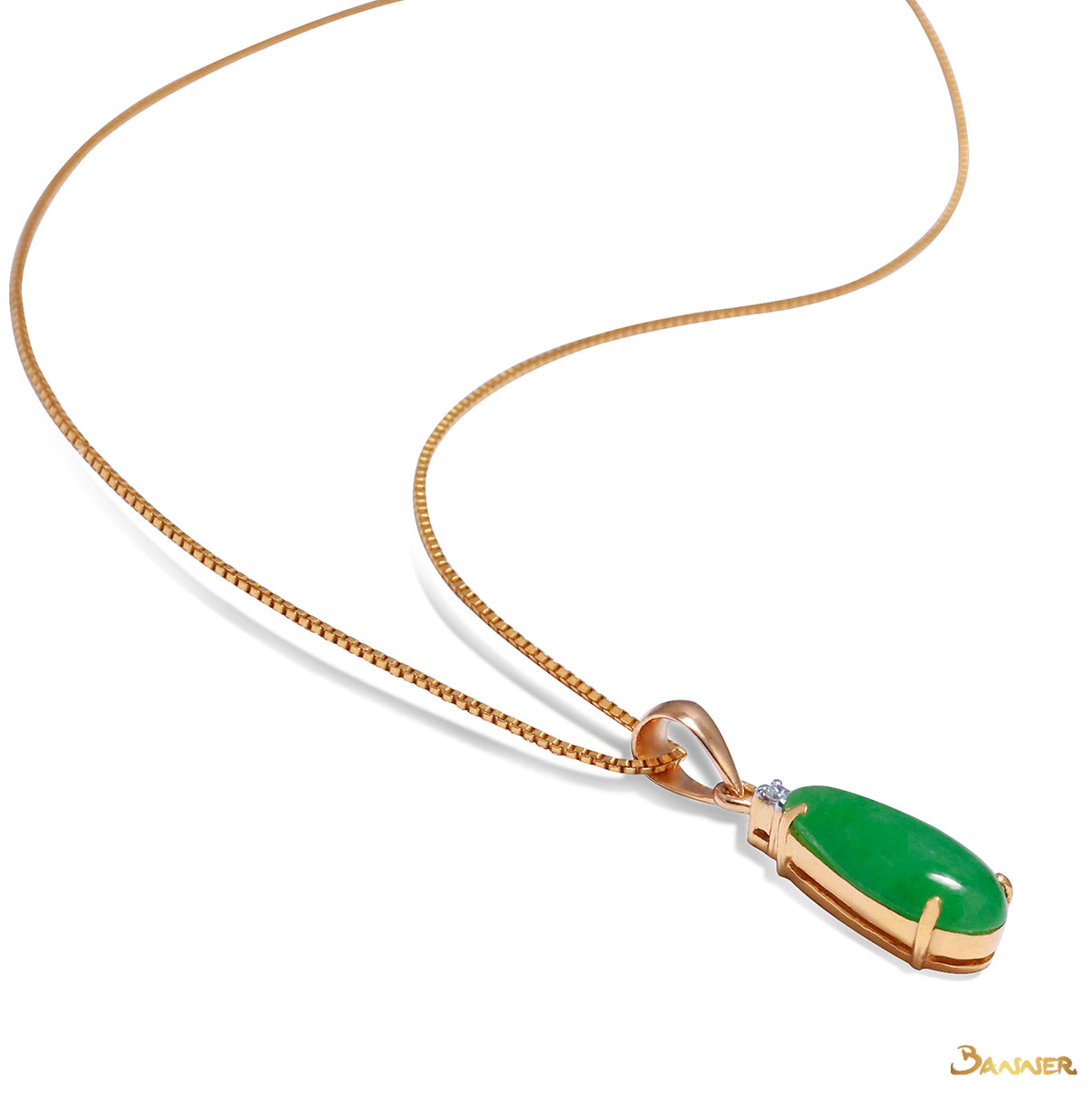 Jade and Diamond Rain-drop Pendant