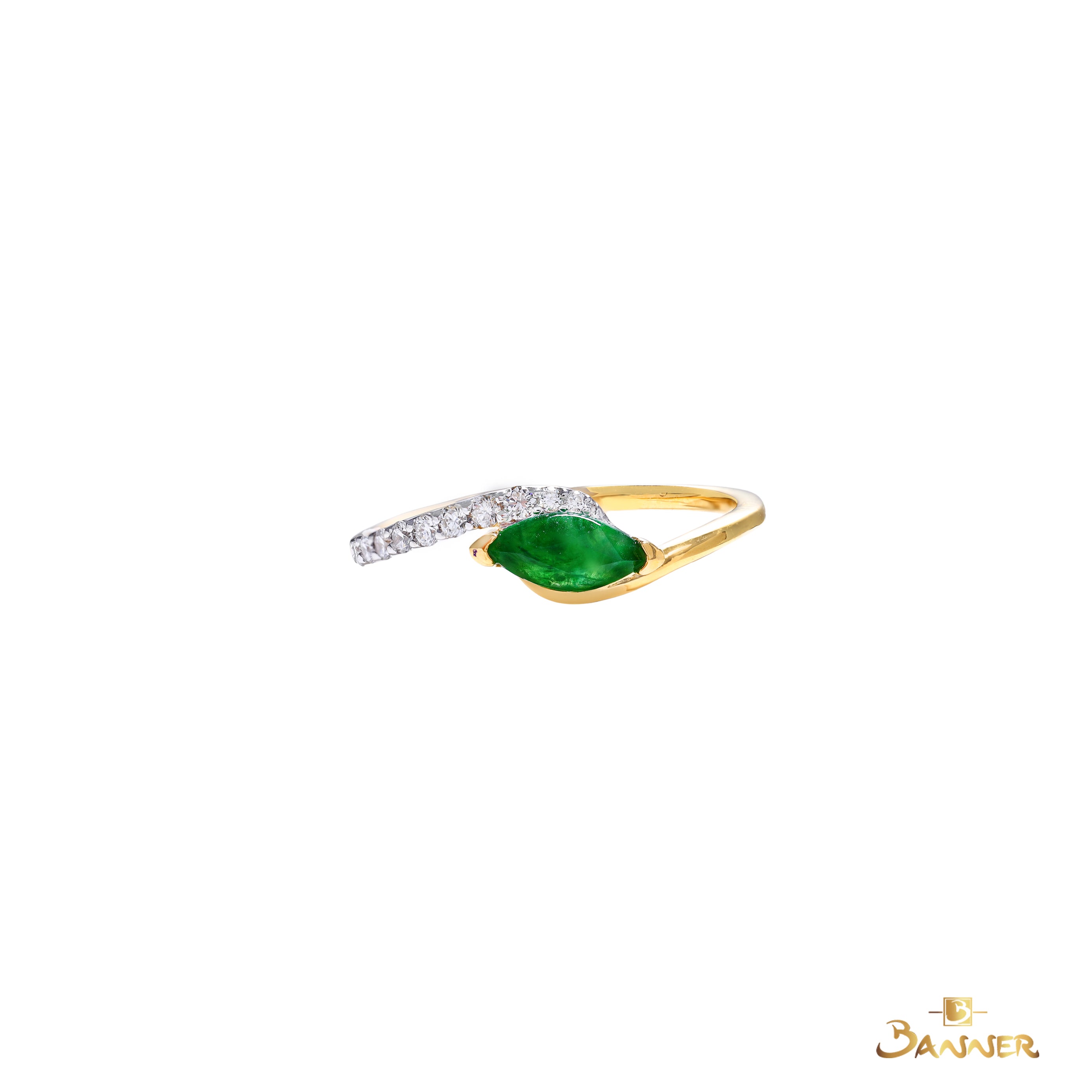 Jade and Diamond Gaze Ring