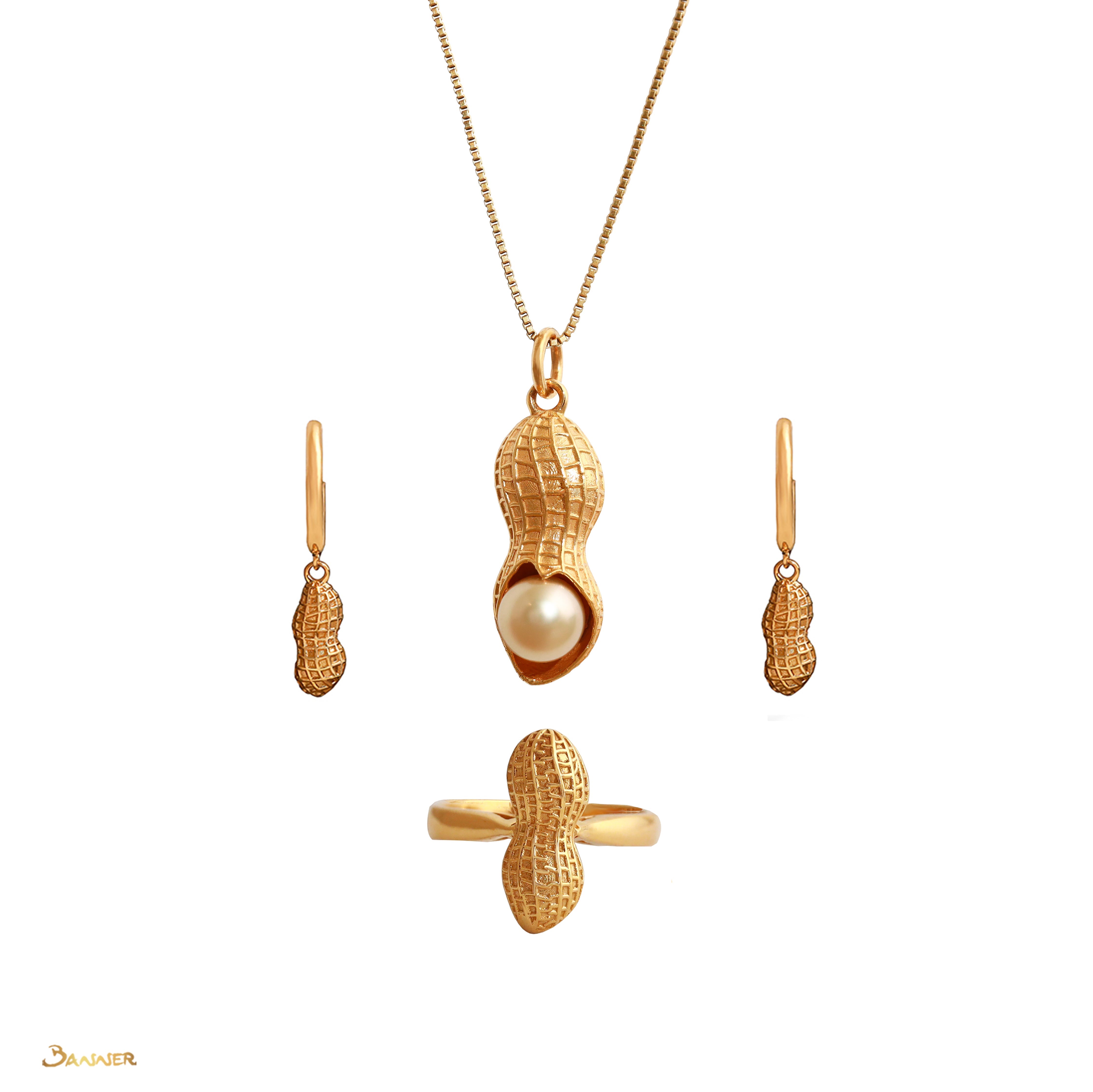 18k Yellow Gold Peanut Set