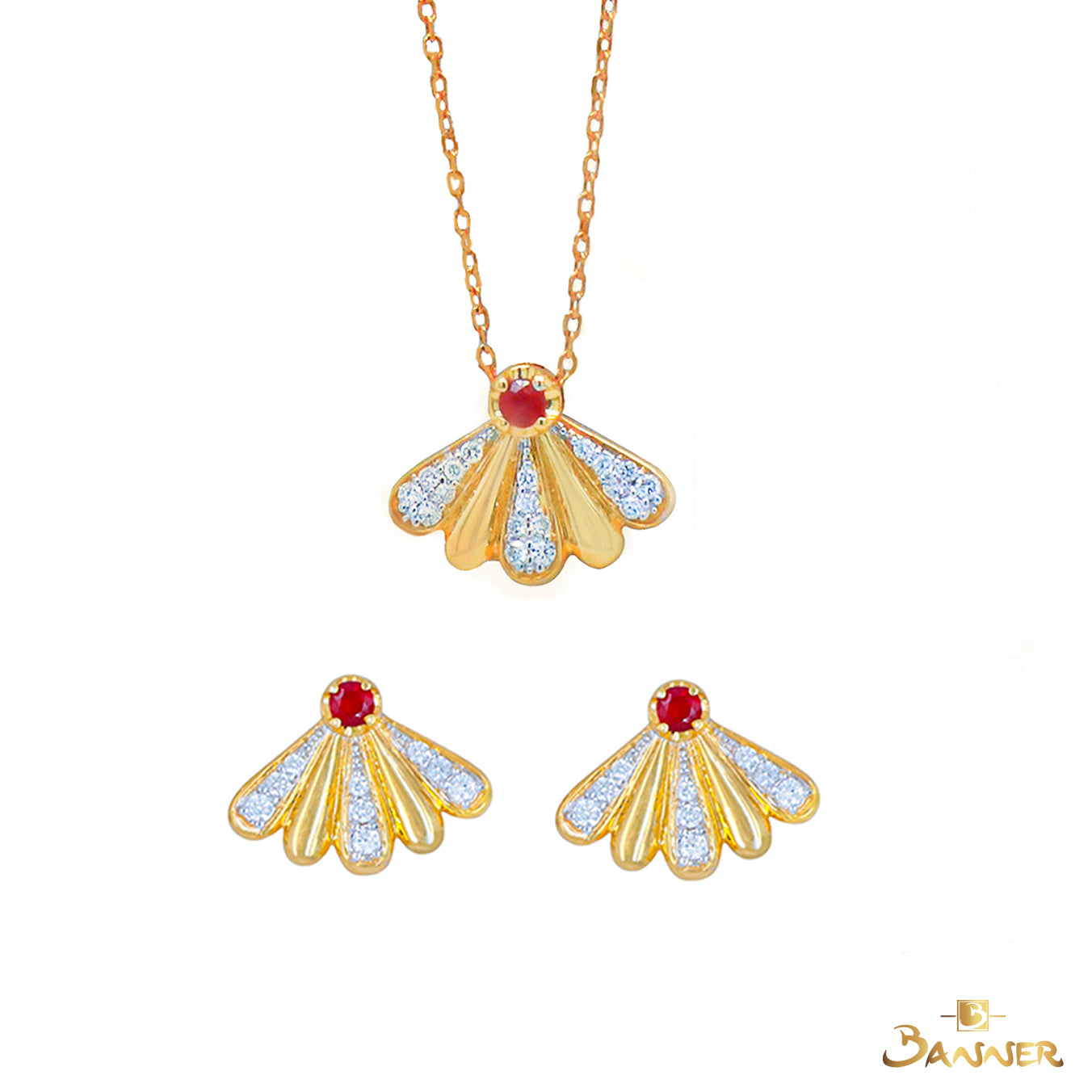 Ruby and Diamond Cove Set