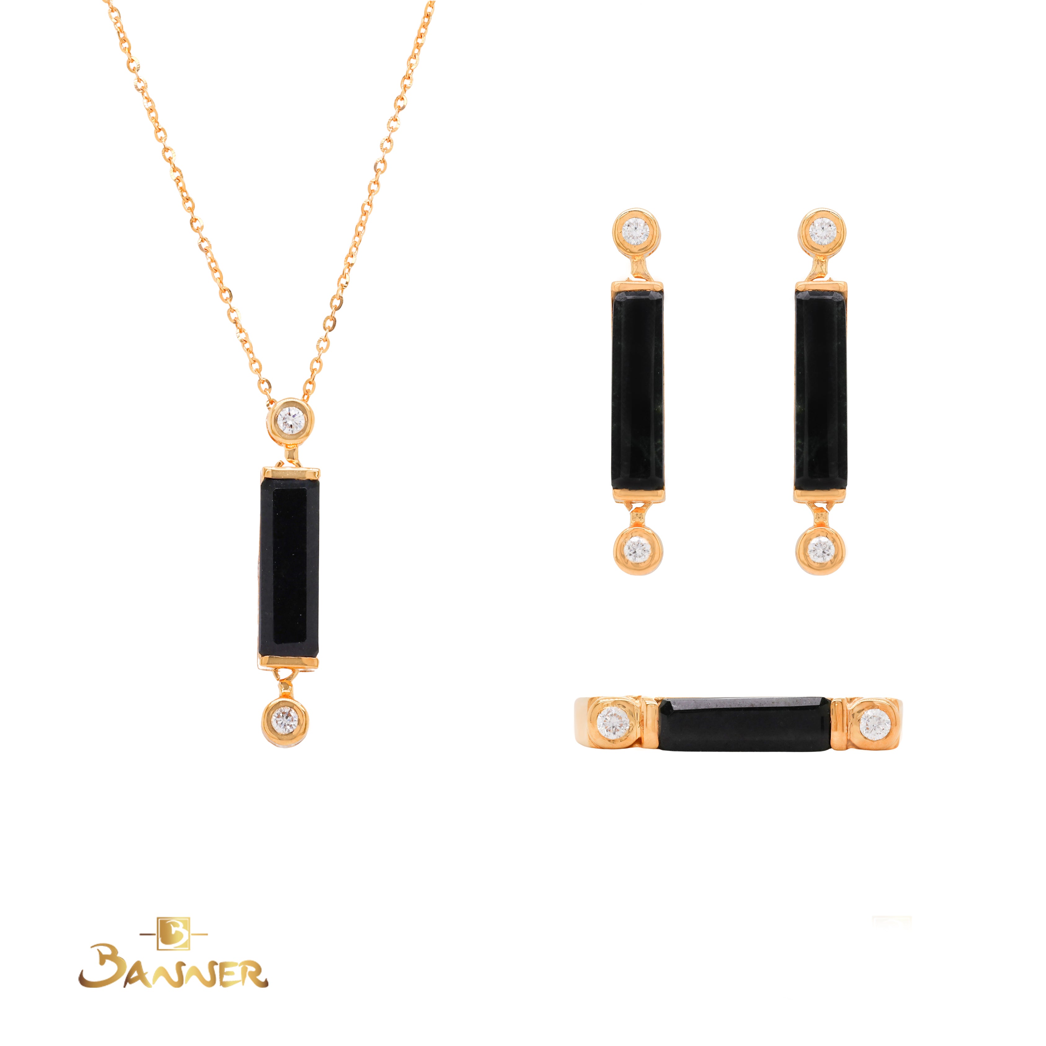 Black Jade and Diamond Eclipse Set