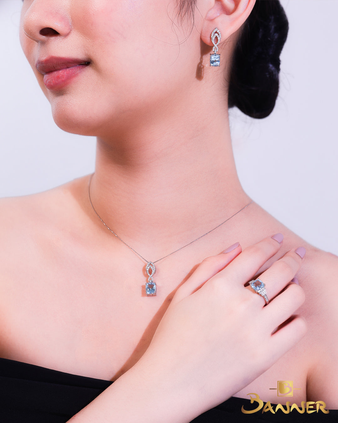 Aquamarine and Diamond Ciel Set