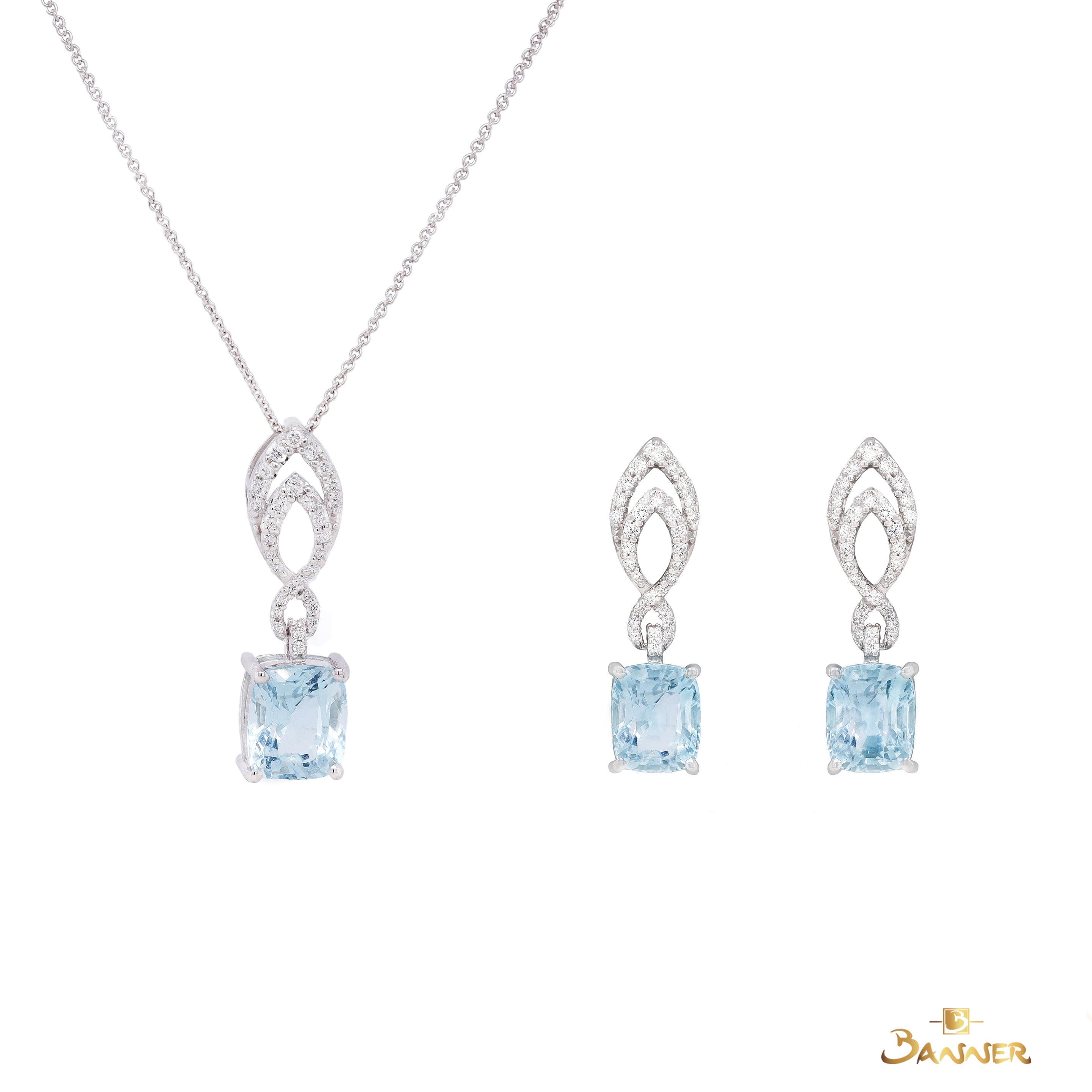 Aquamarine and Diamond Ciel Set