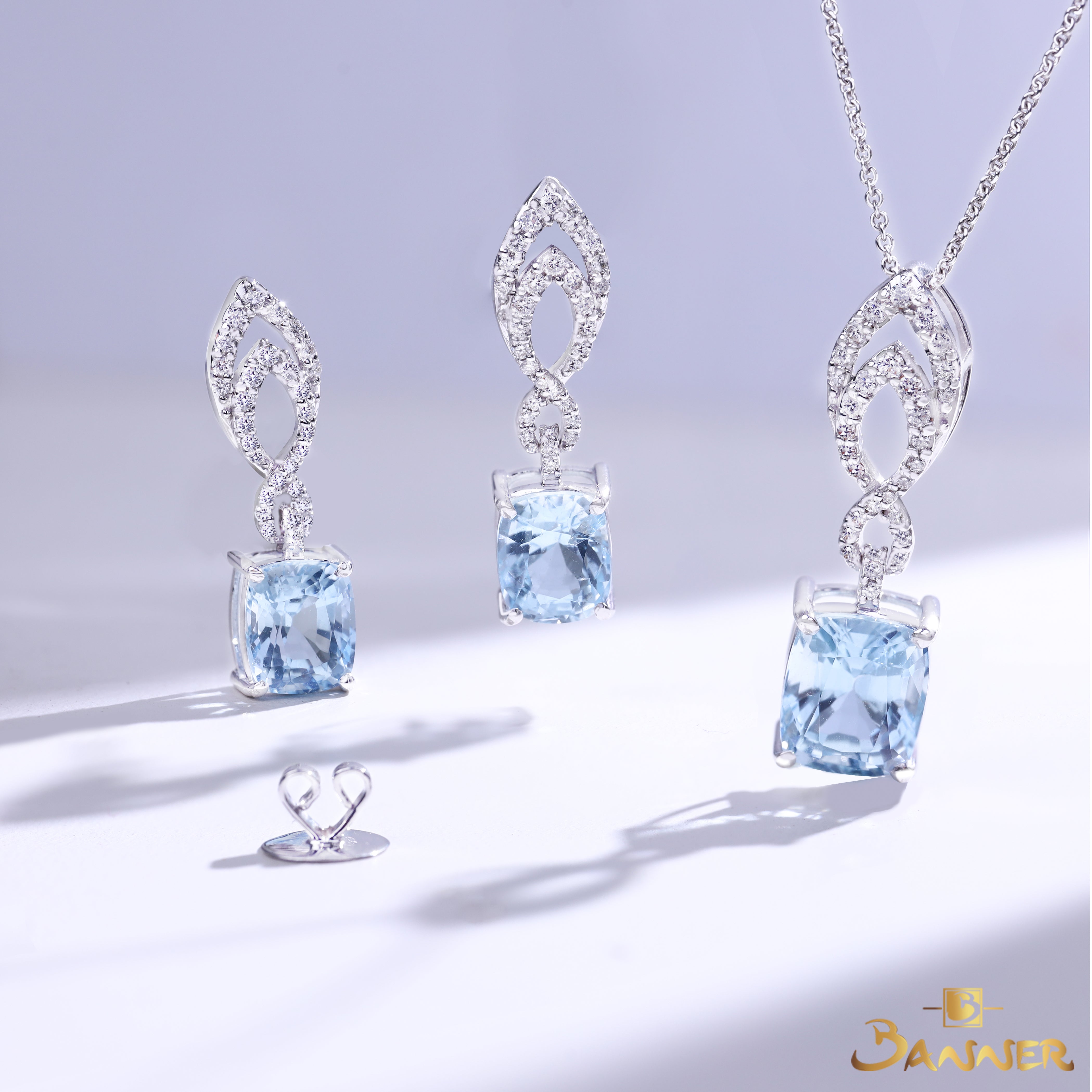 Aquamarine and Diamond Ciel Set