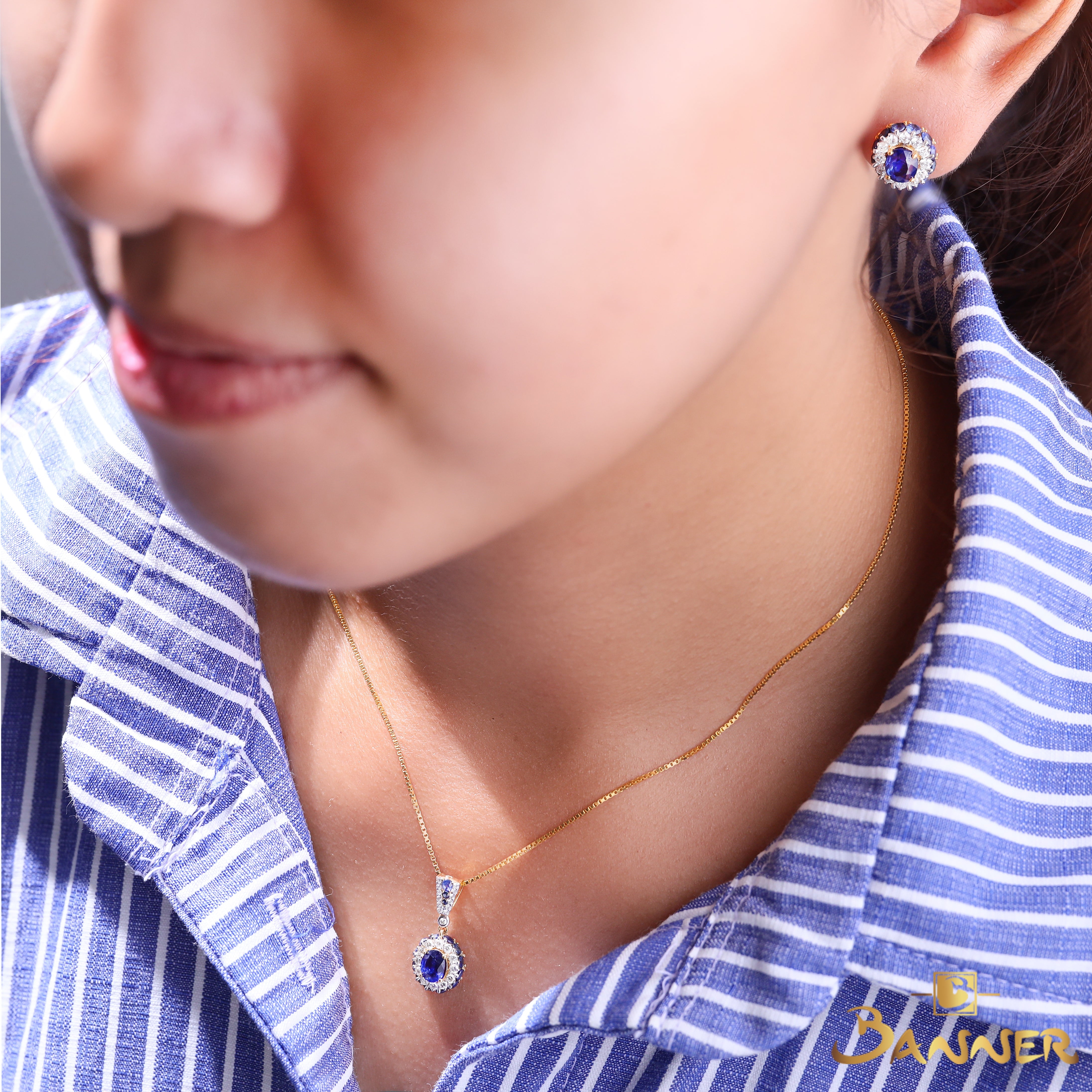 Sapphire and Diamond Dahlia Set