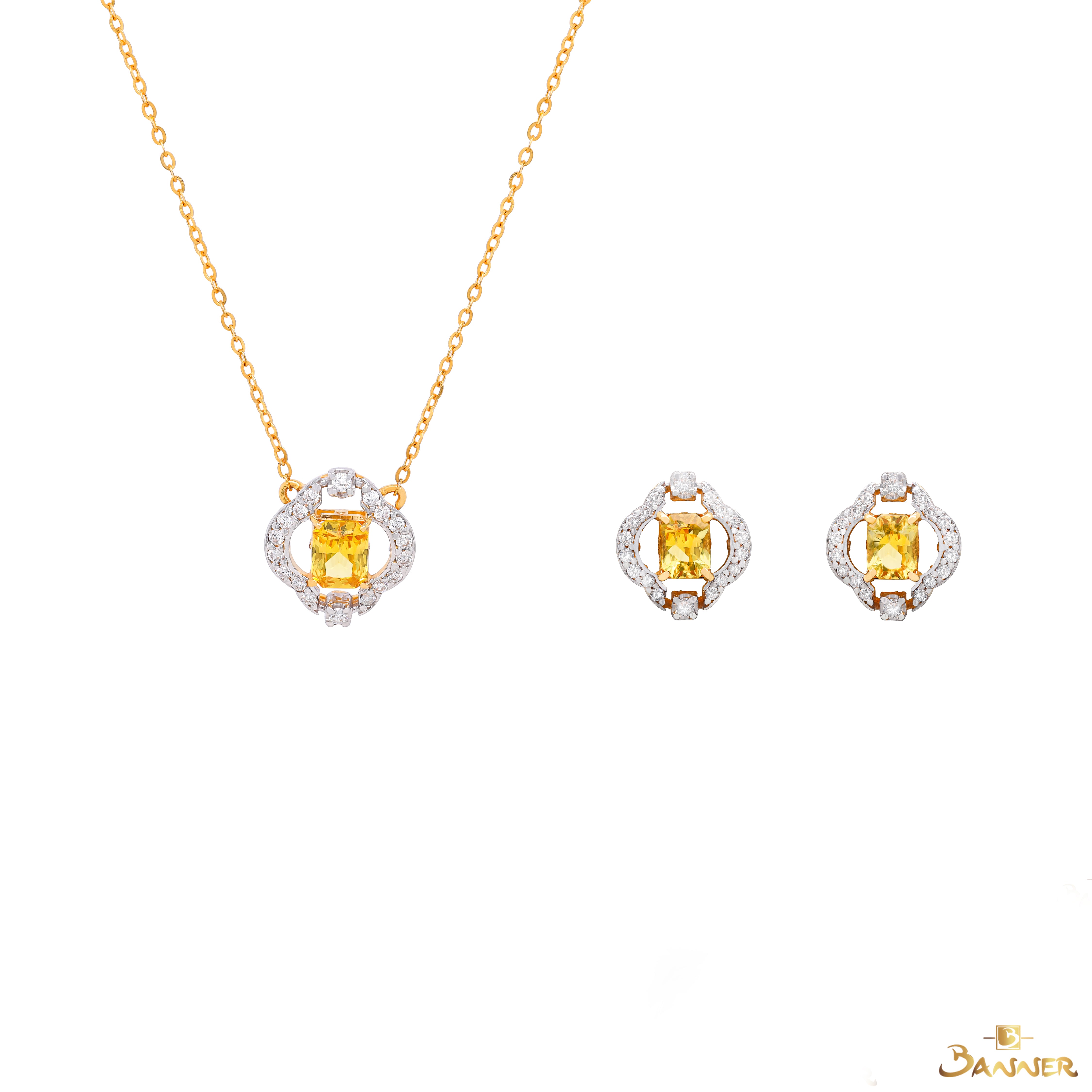 Yellow Sapphire and Diamond Eos Set