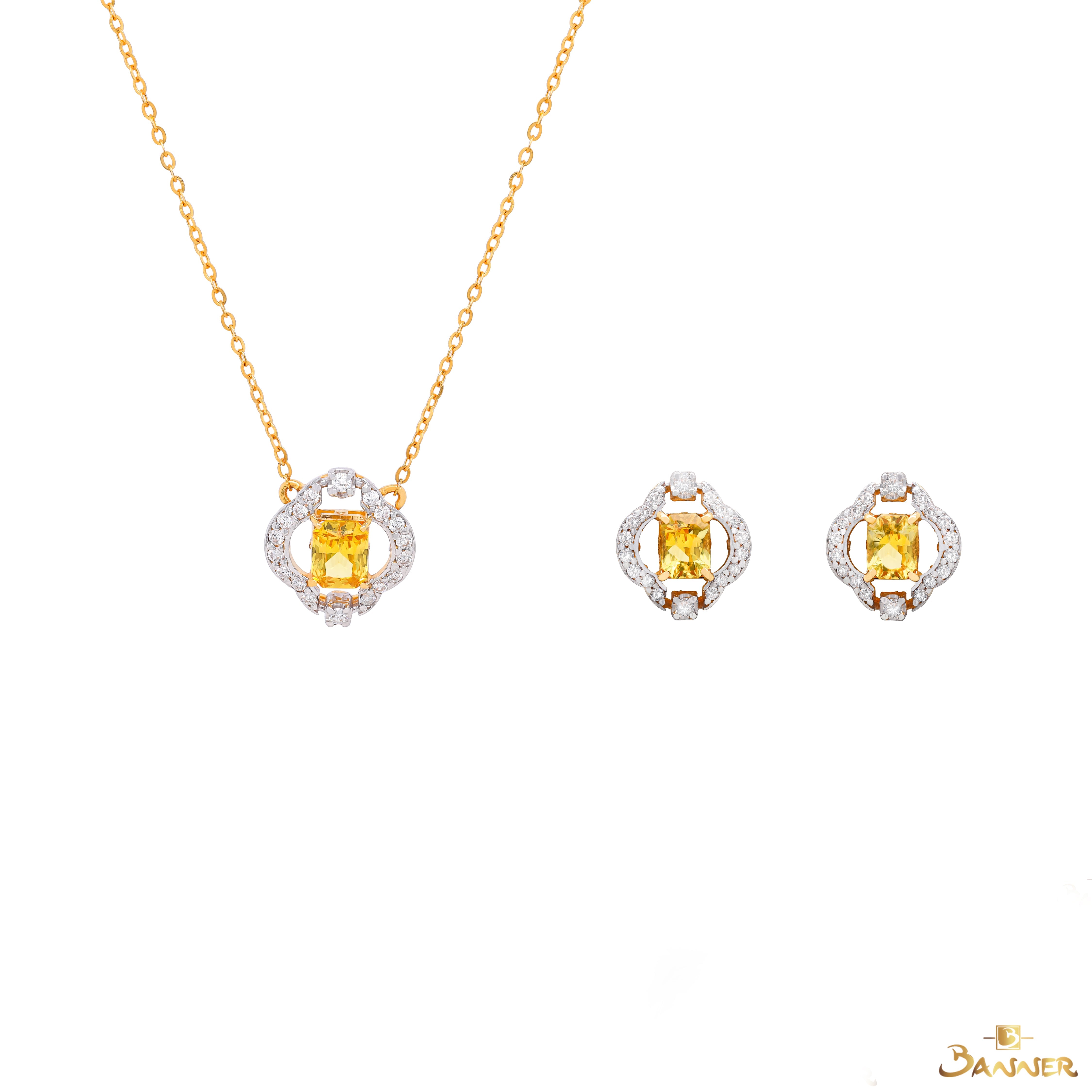 Yellow Sapphire and Diamond Eos Set