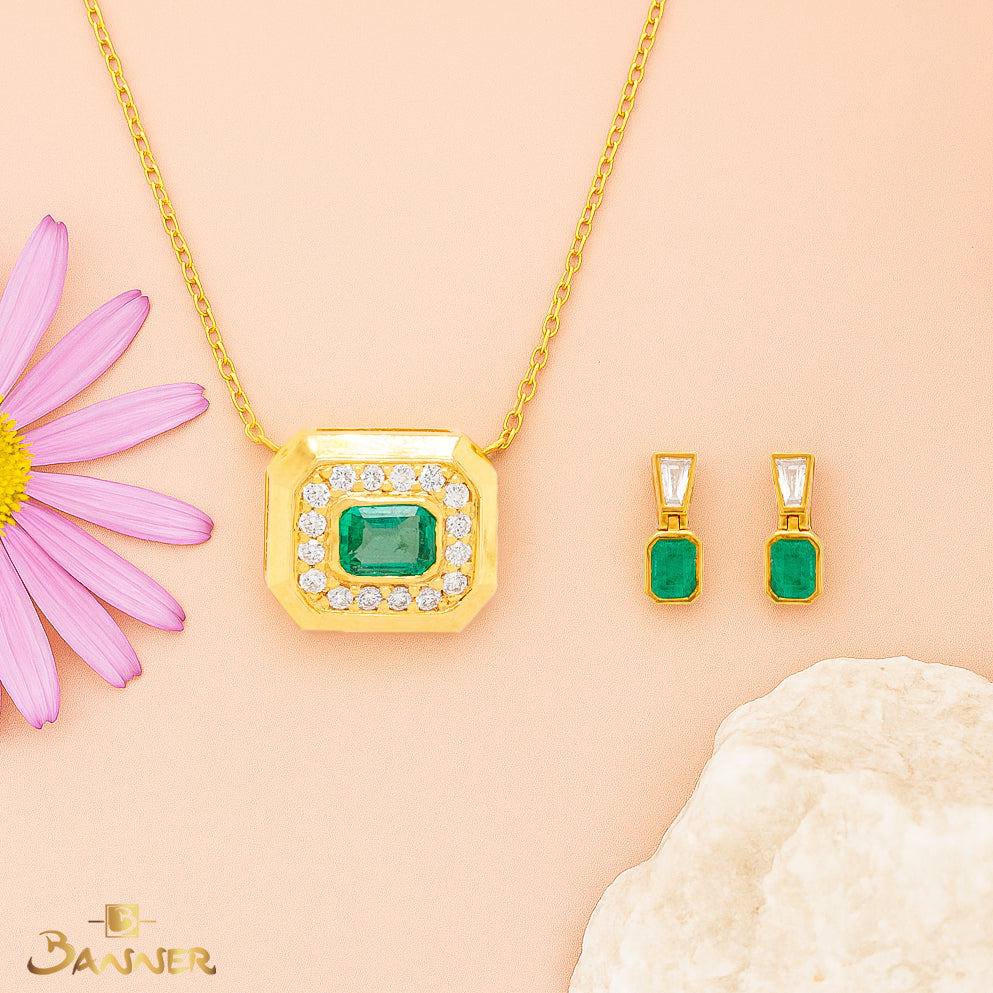 Emerald and Diamond Octagon Set