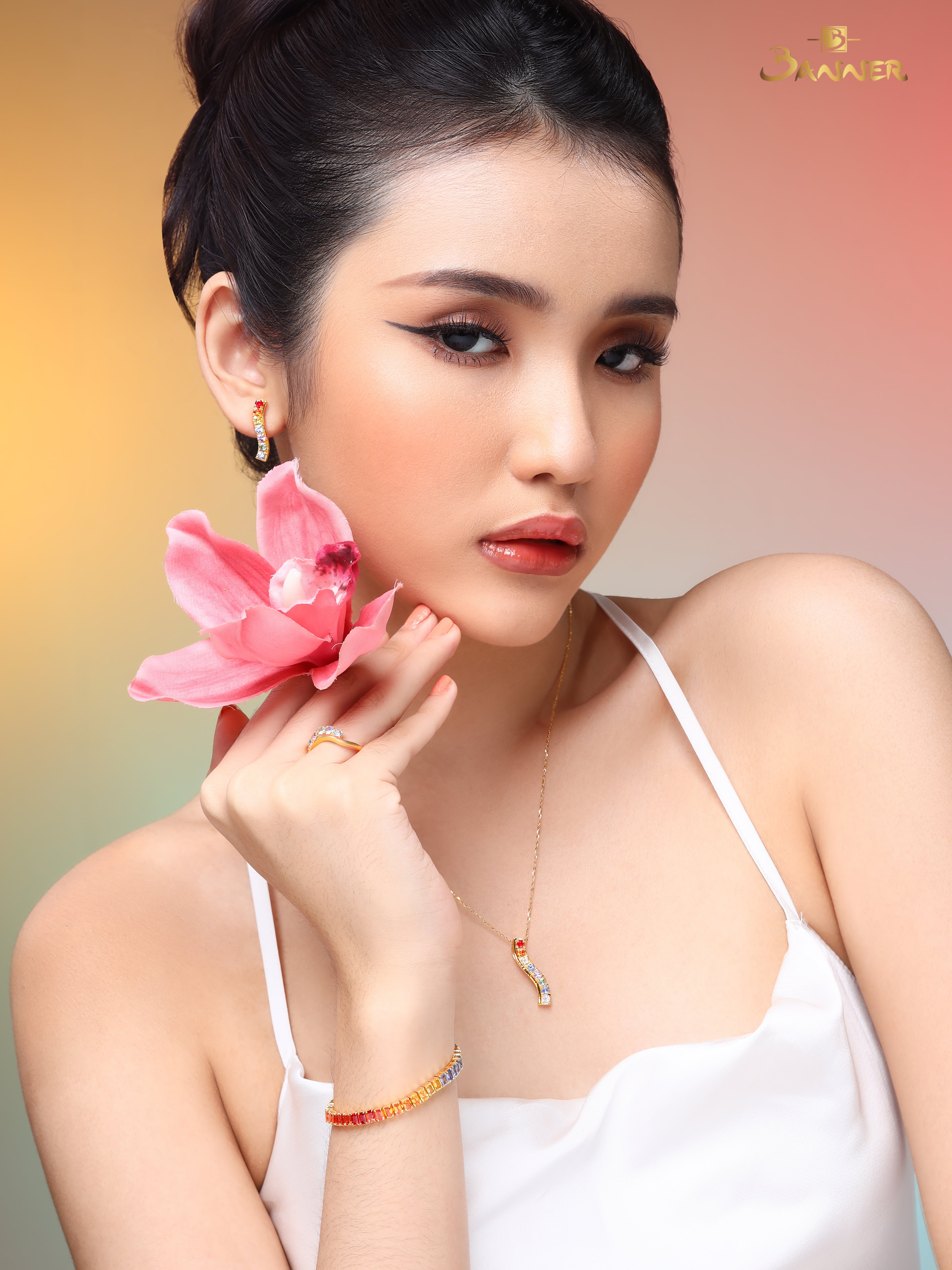 Multi-colored Sapphire Wave Set