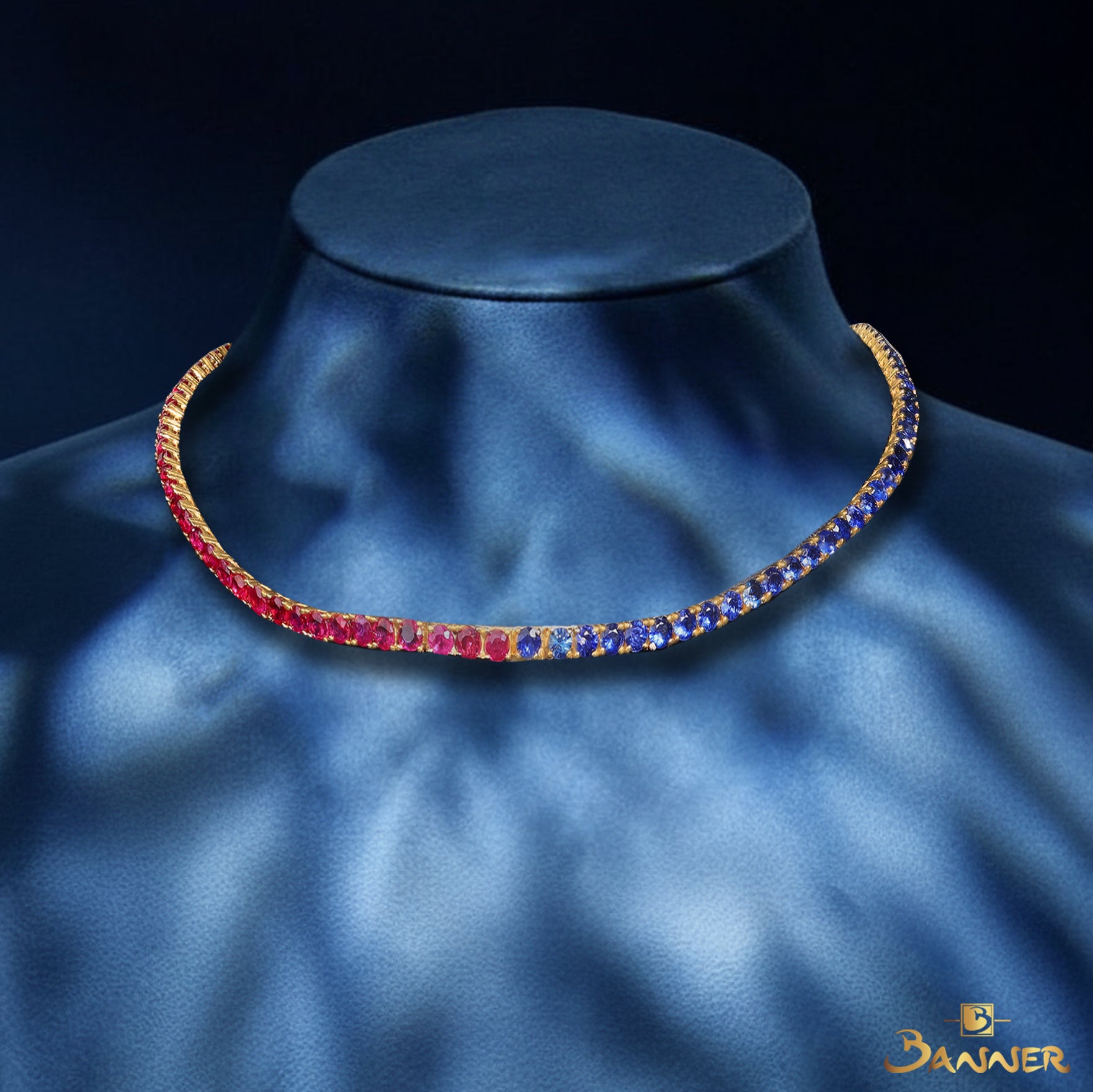 Ruby and Sapphire Choker Set