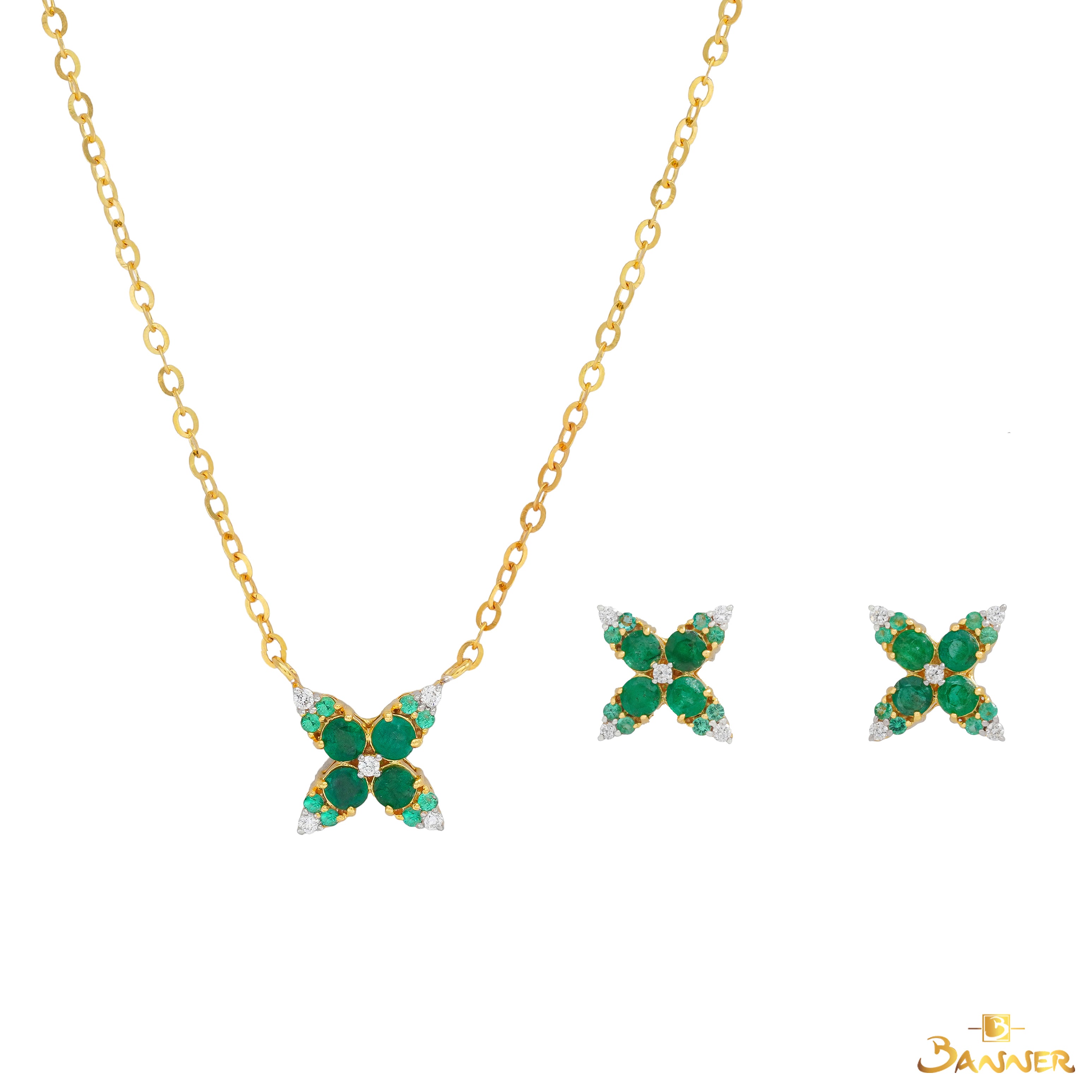 Emerald and Diamond Monarch Set