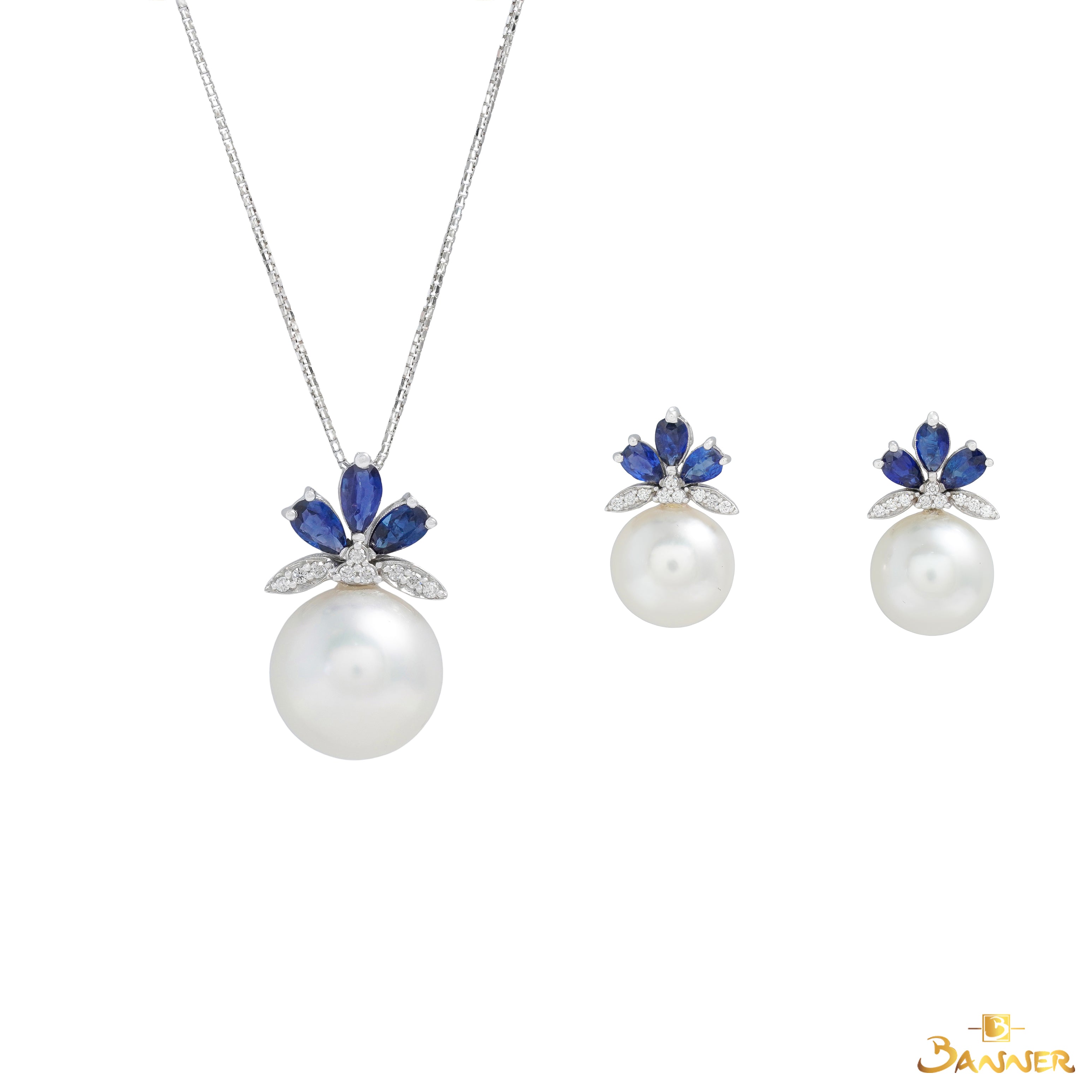 Sapphire , Pearl and Diamond Bloom Set