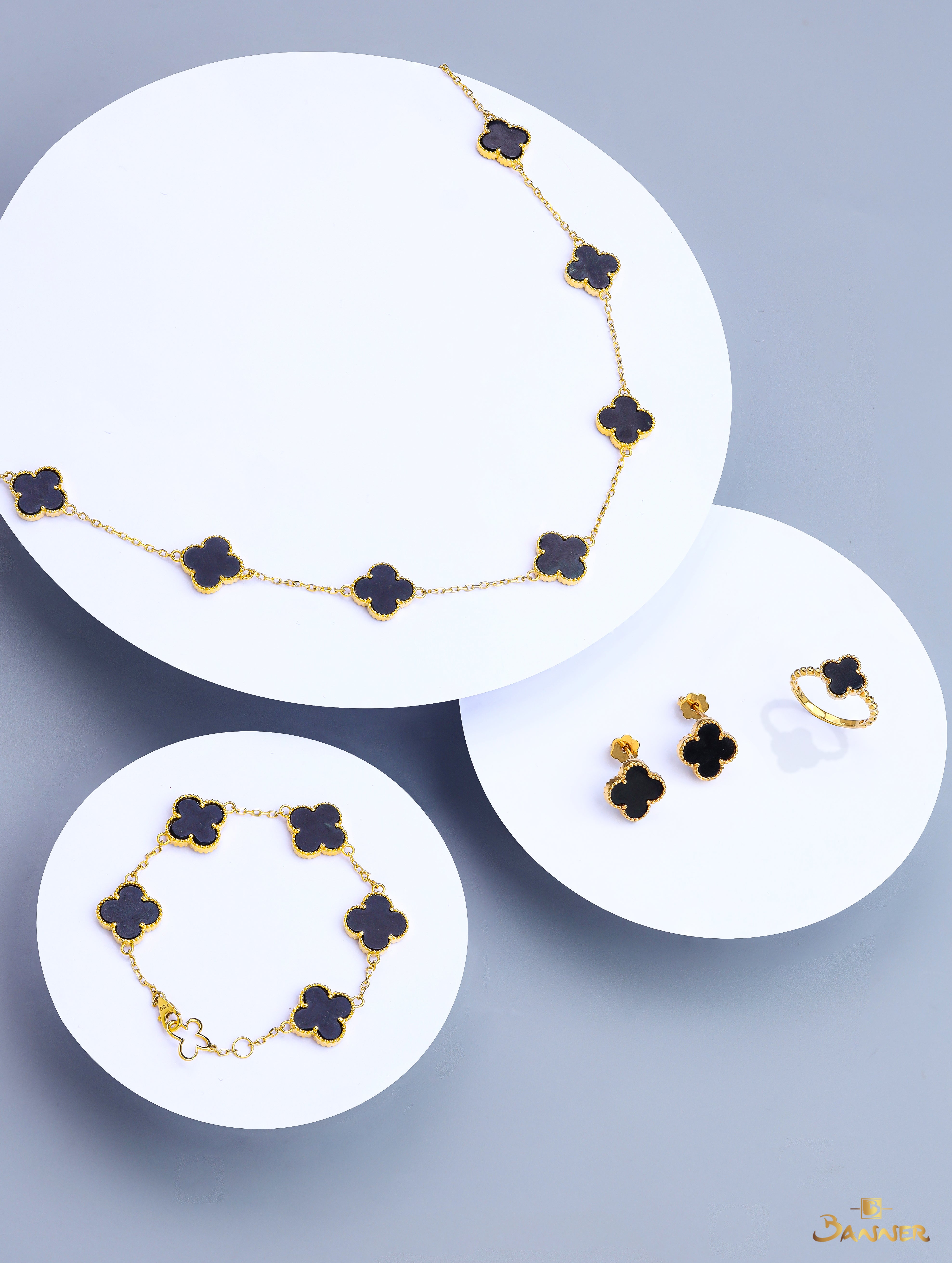 Black Jade Clover Set