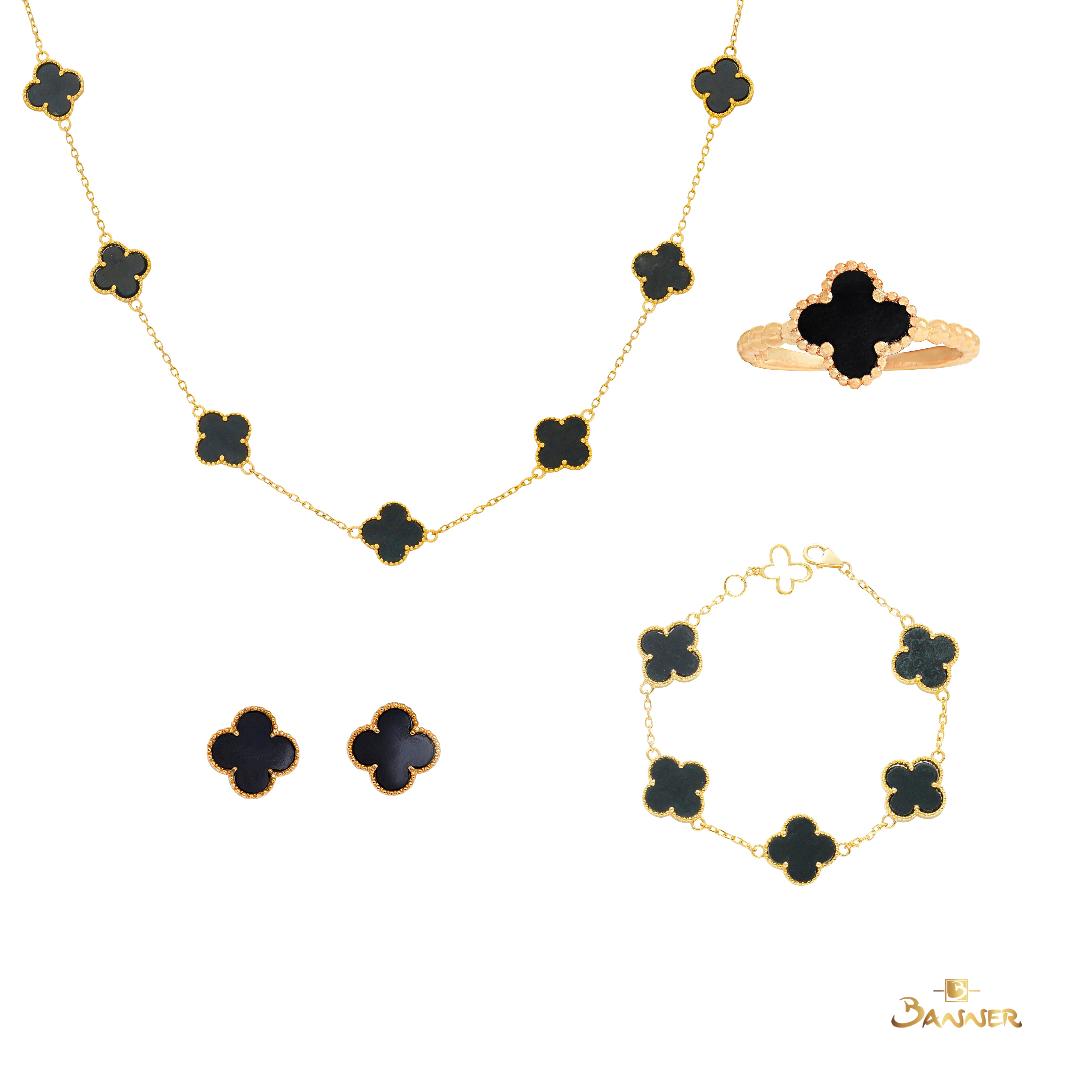 Black Jade Clover Set