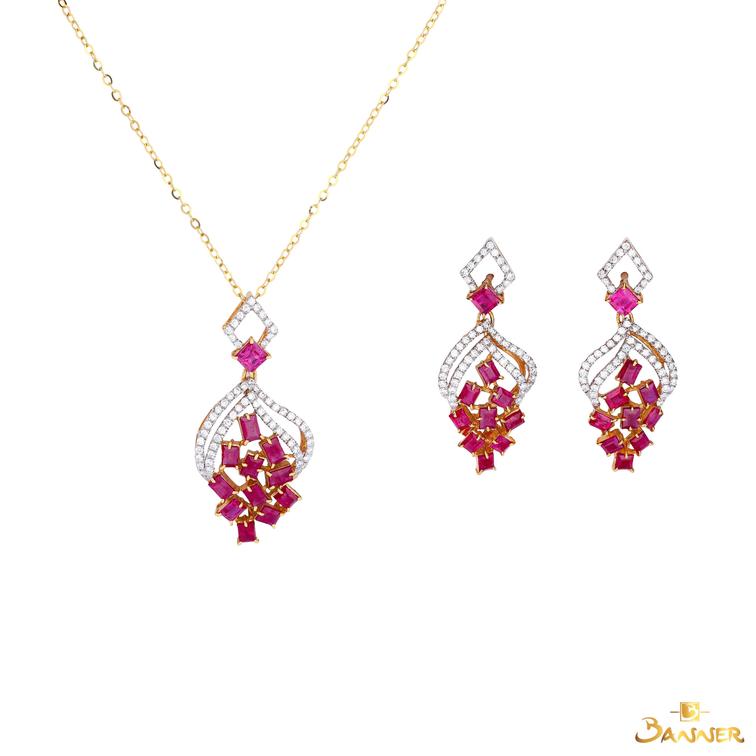 Ruby and Diamond Eternal Knot Set