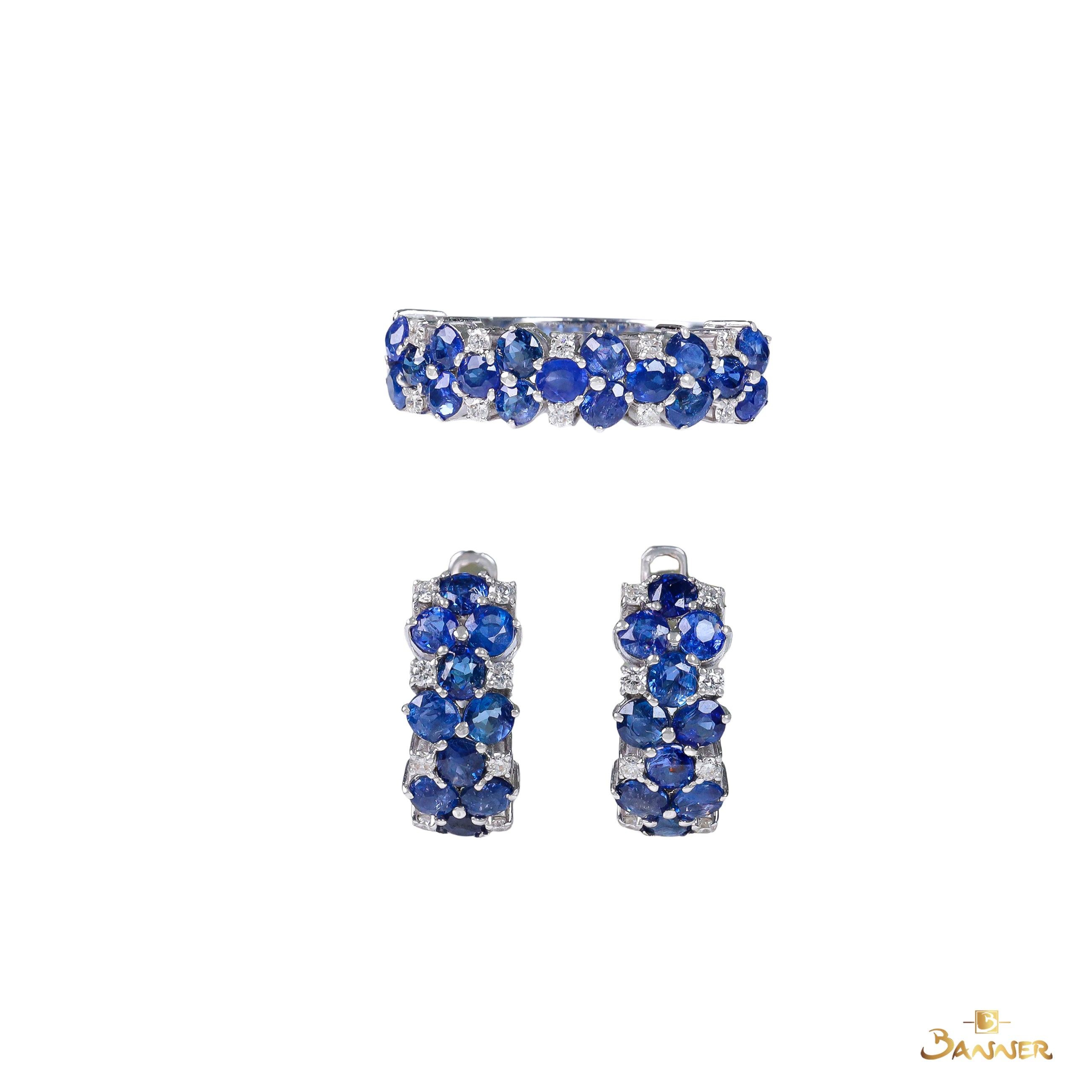 Sapphire and Diamond Pave Set