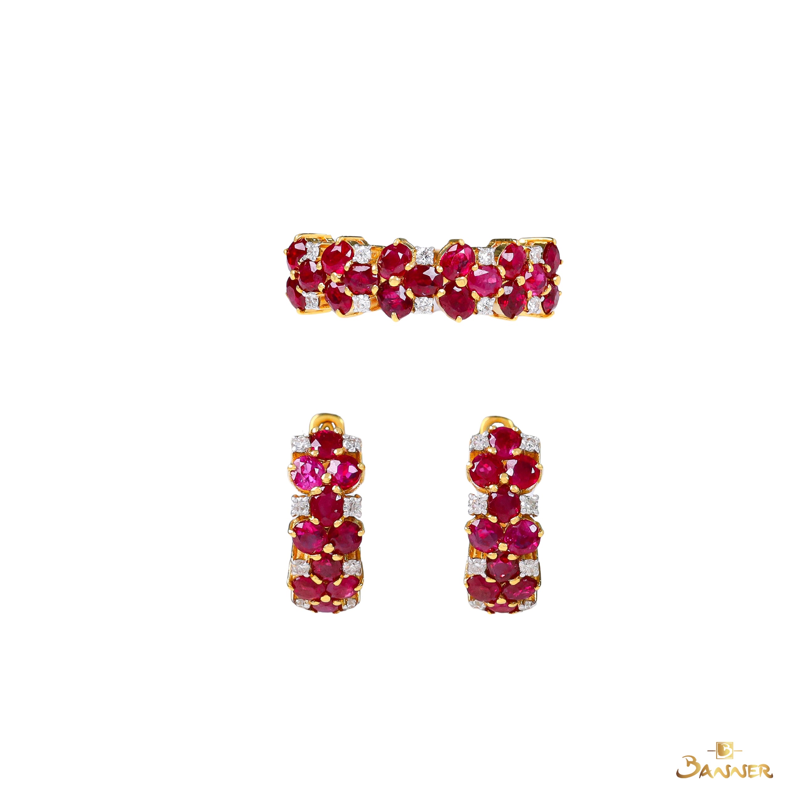Ruby and Diamond Pave Set