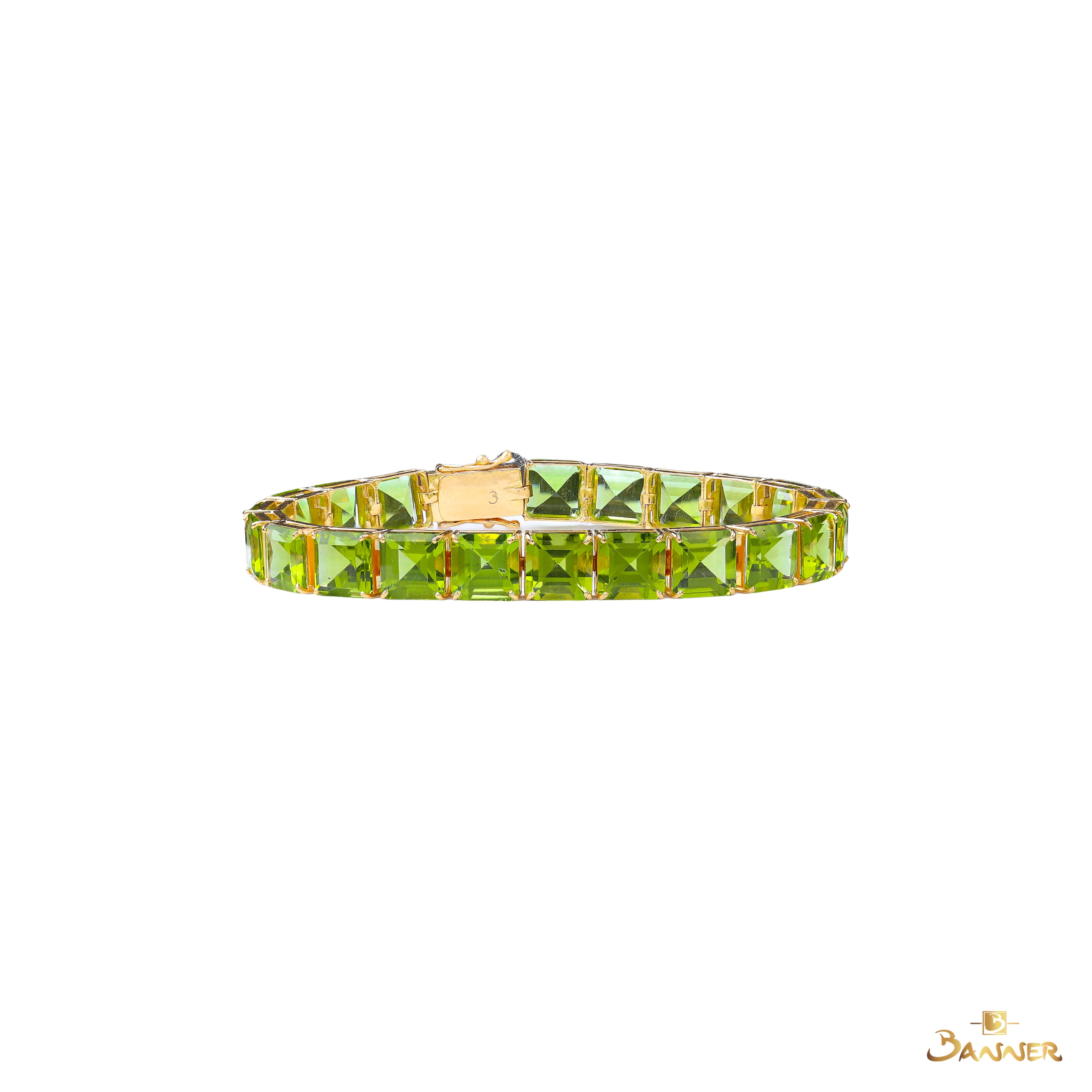 Emerald-cut Peridot Tennis Bracelet