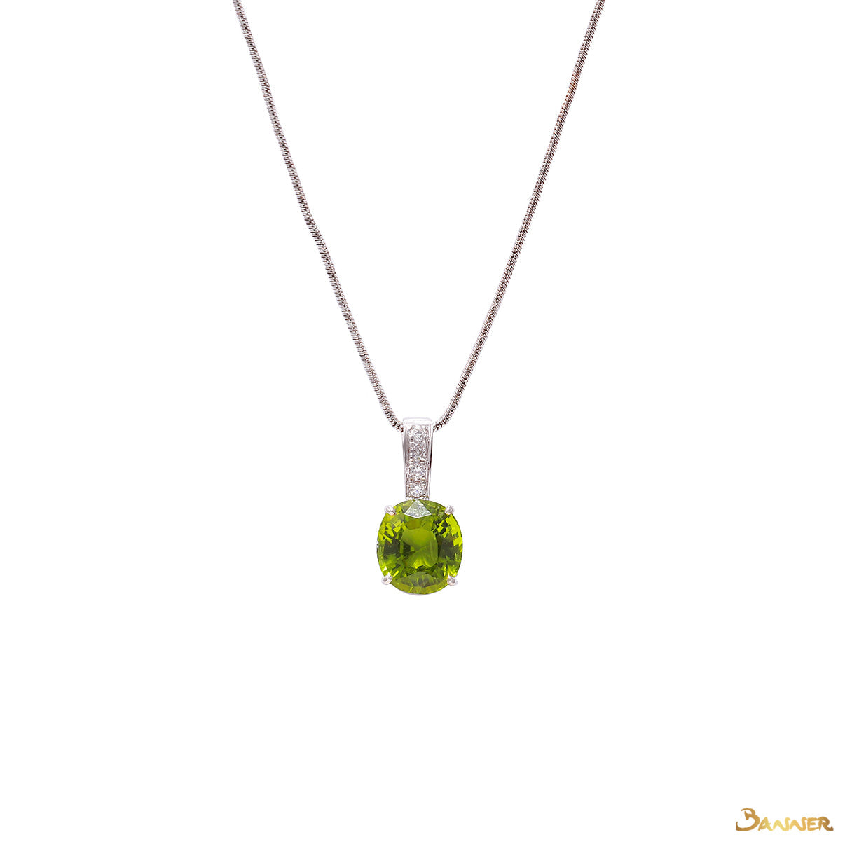 Peridot and Diamond Pendant
