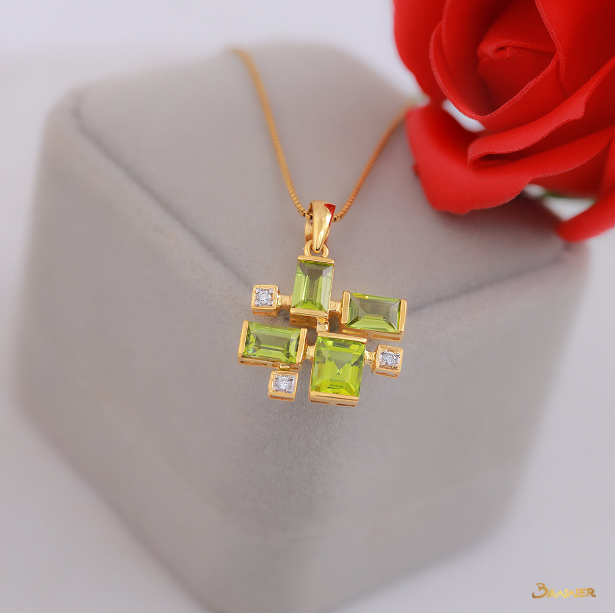 Peridot and Diamond Pendant