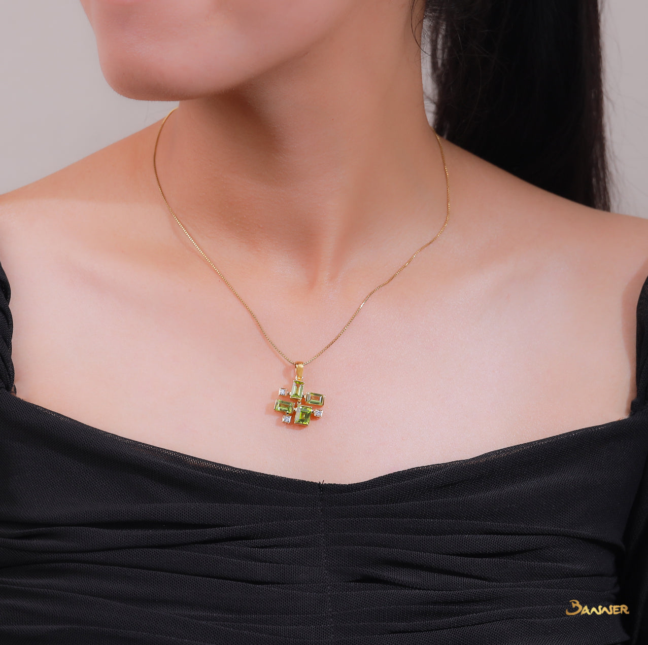 Peridot and Diamond Pendant