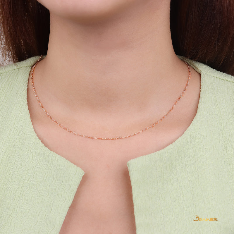 18k Pink Gold Necklace (16 inches)