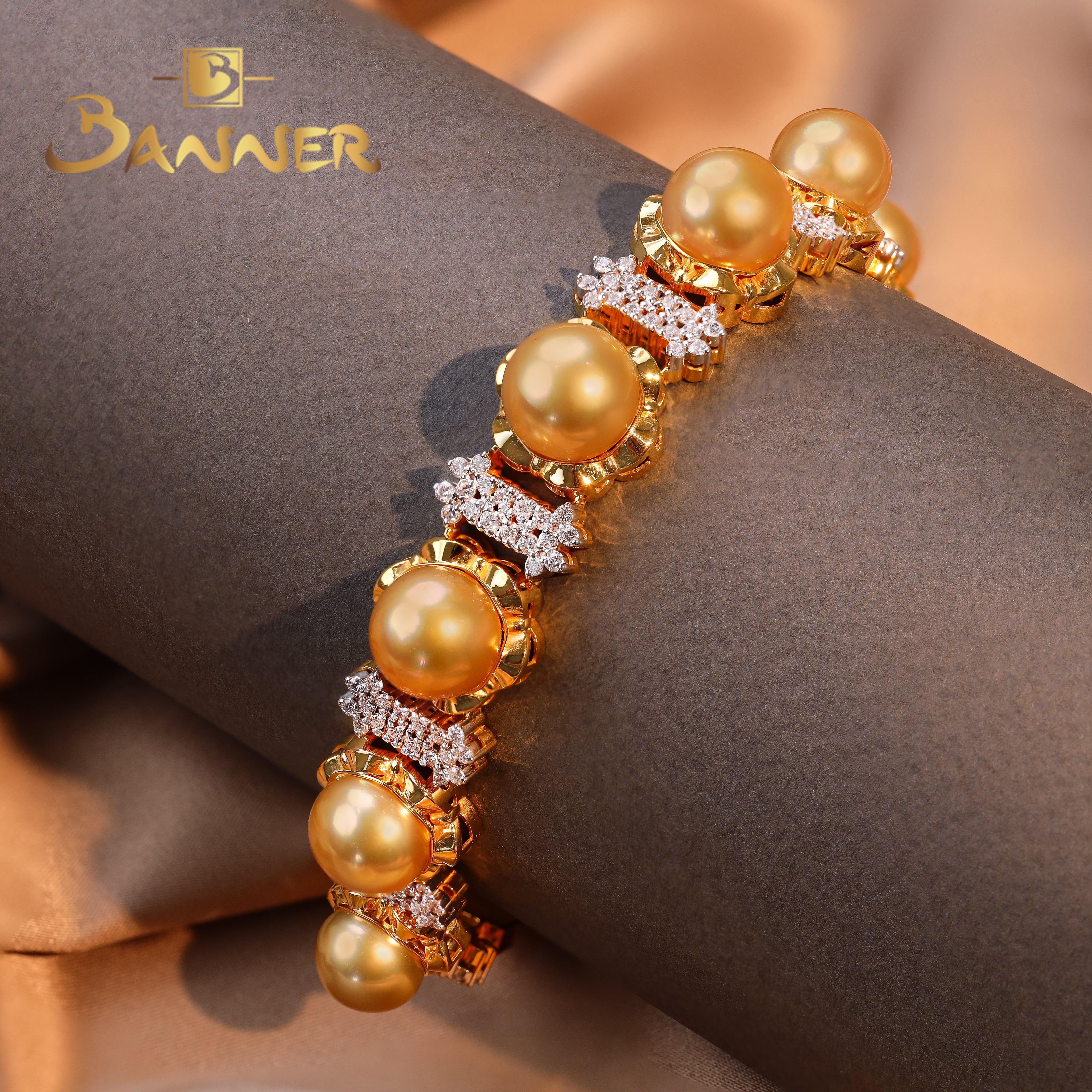 Pearl and Diamond Tennis Bracelet