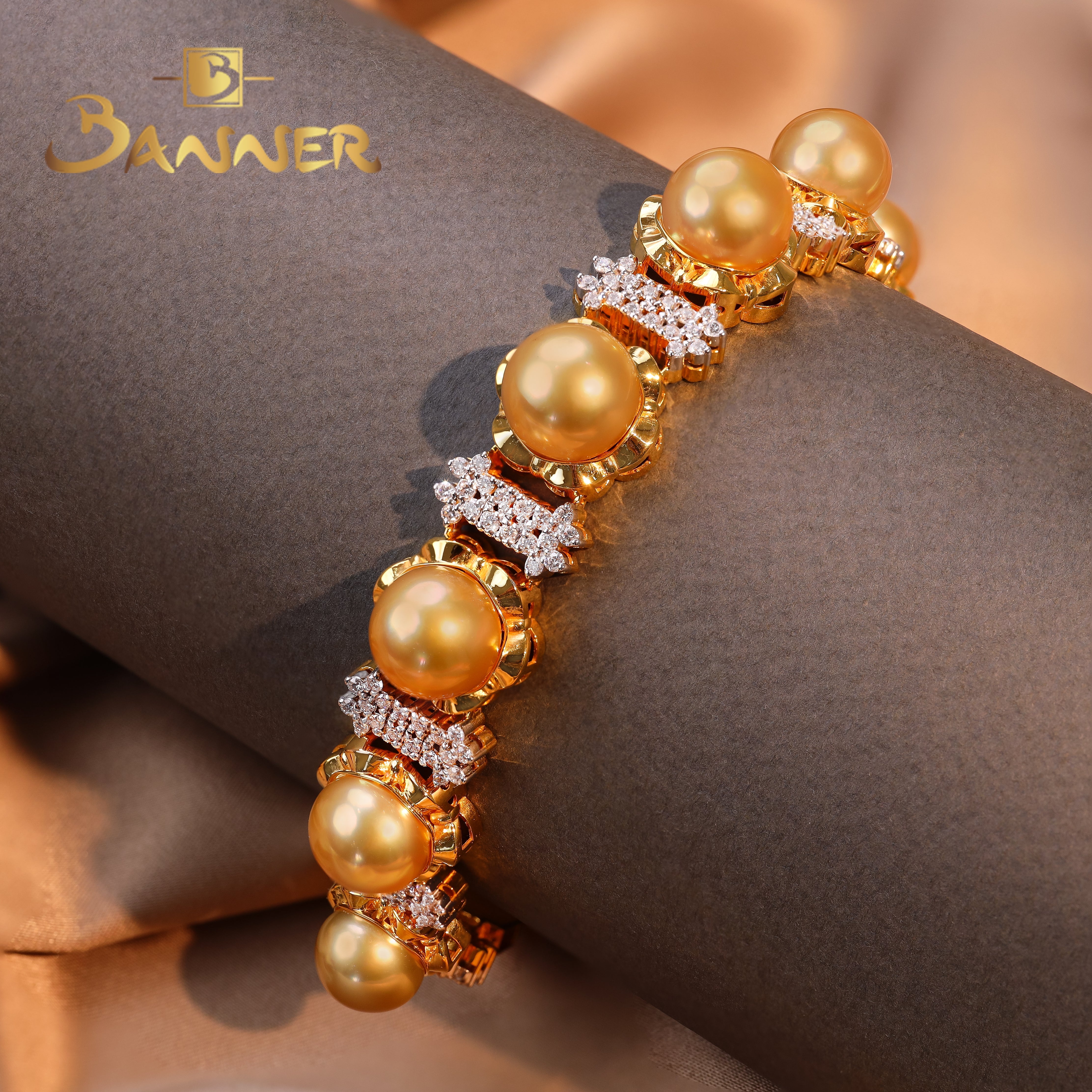Pearl and Diamond Tennis Bracelet