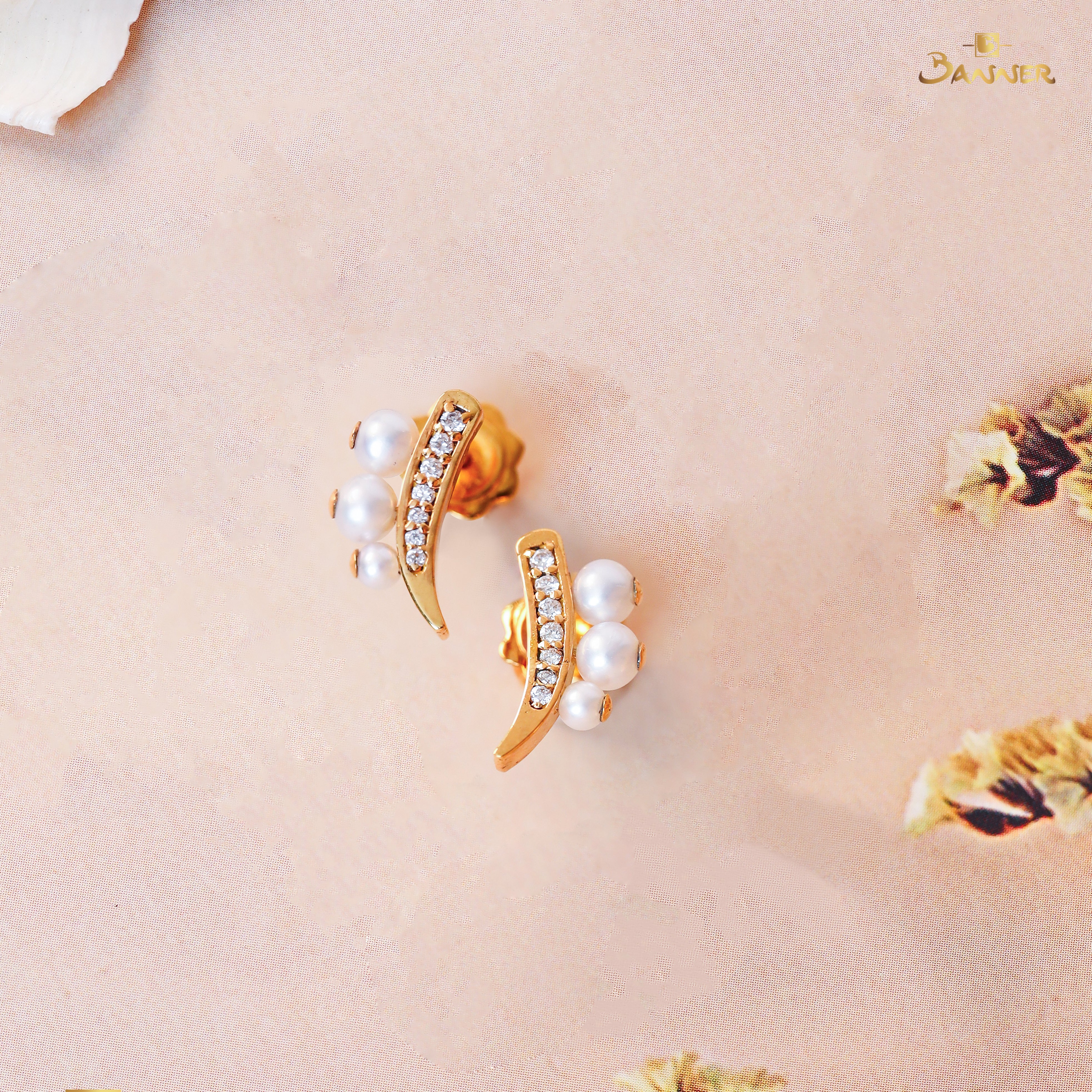 Pearl and Diamond Smile Earrings