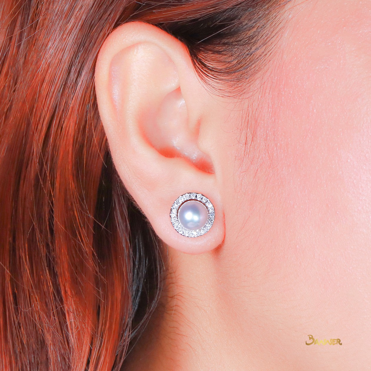 Pearl and Diamond 2-ways Halo Earrings