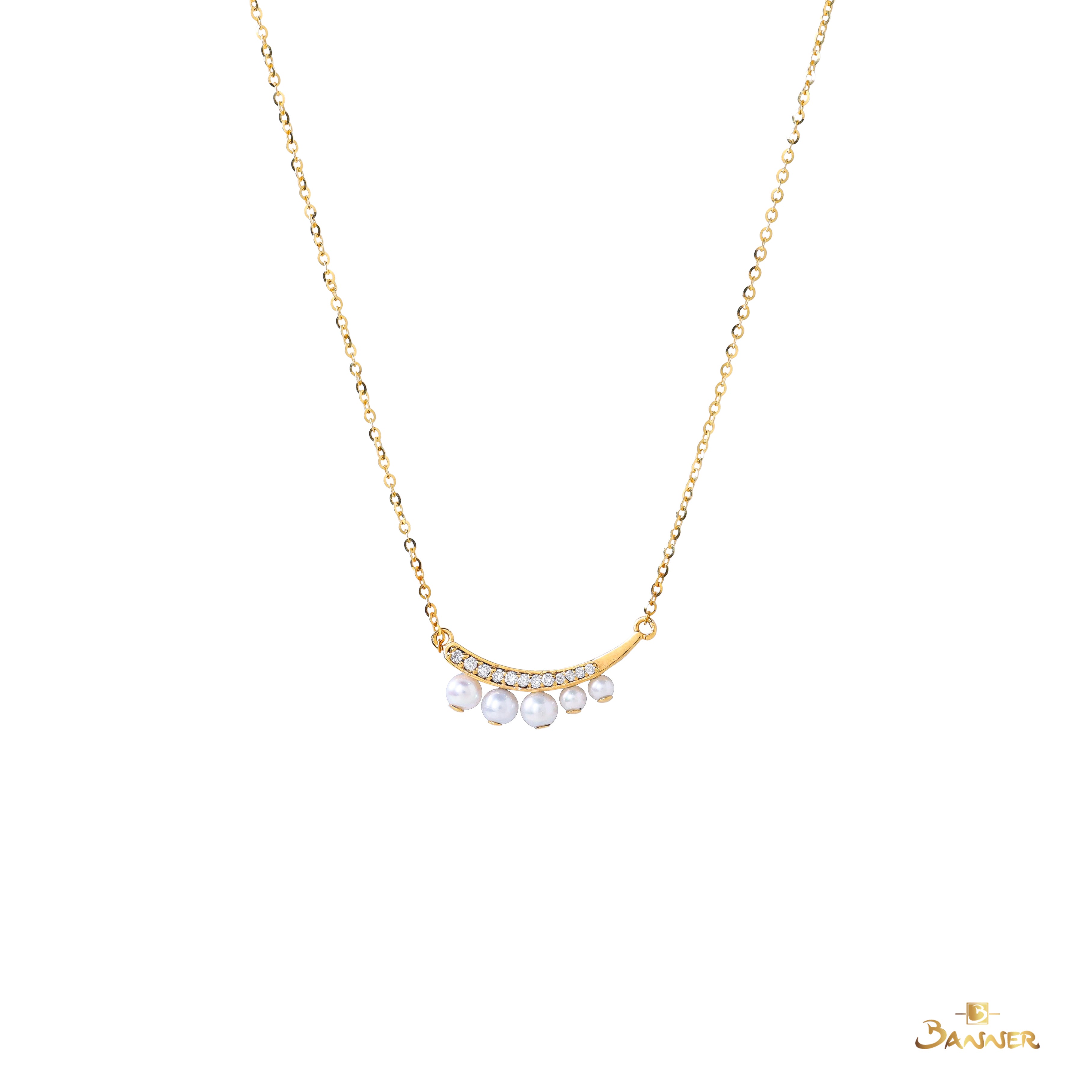 Pearl and Diamond Smile Necklace