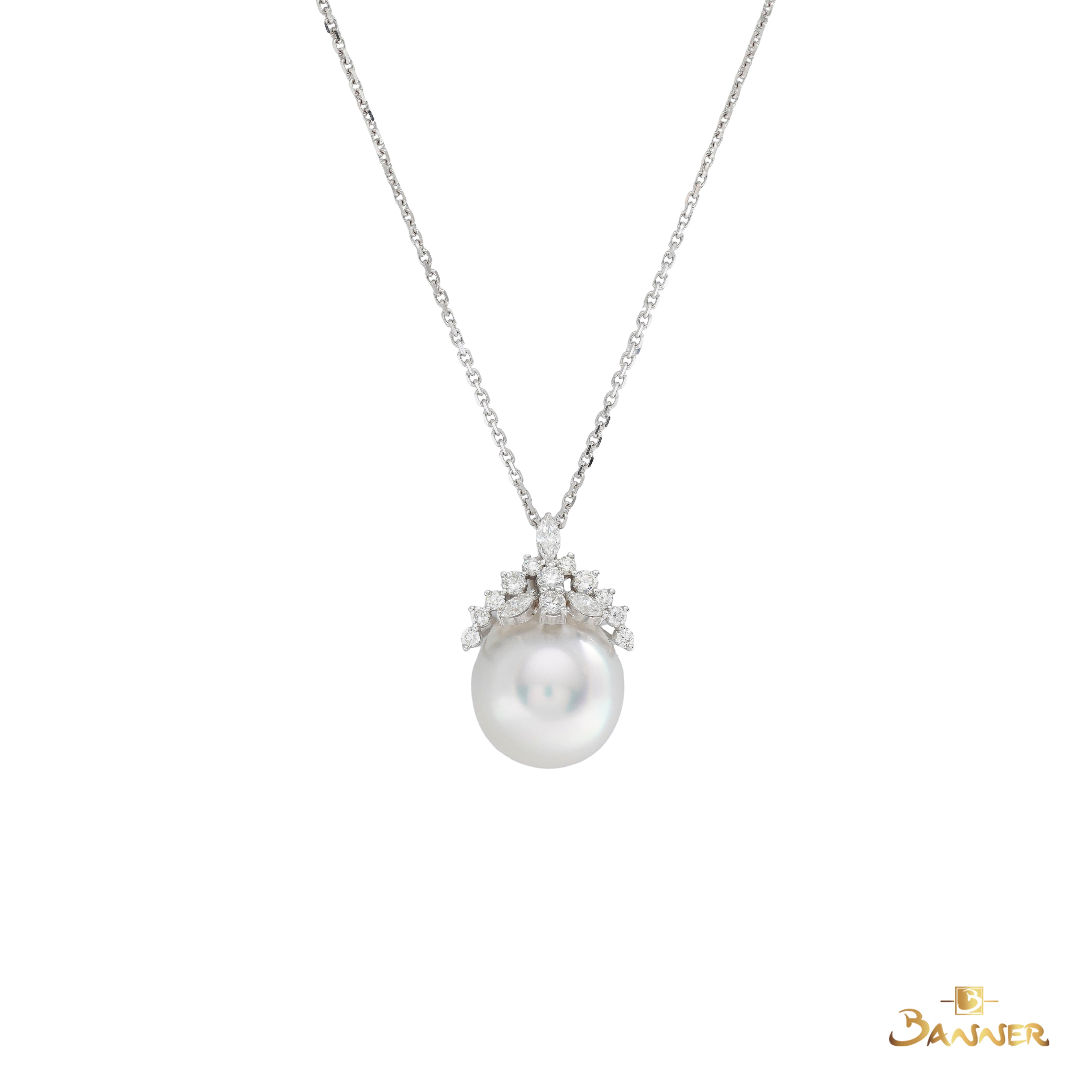 Pearl and Diamond Tiara Pendant