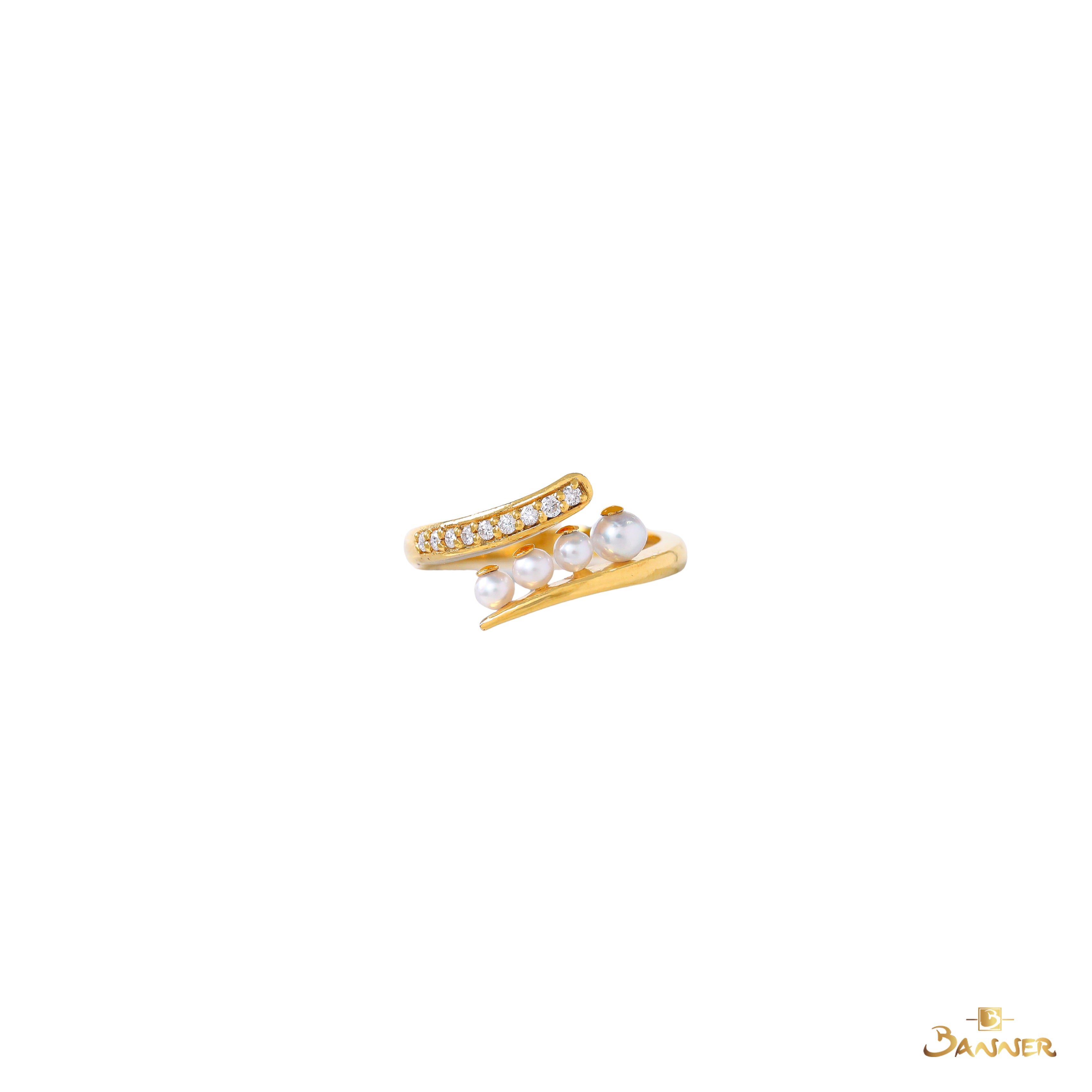 Pearl and Diamond Smile Ring
