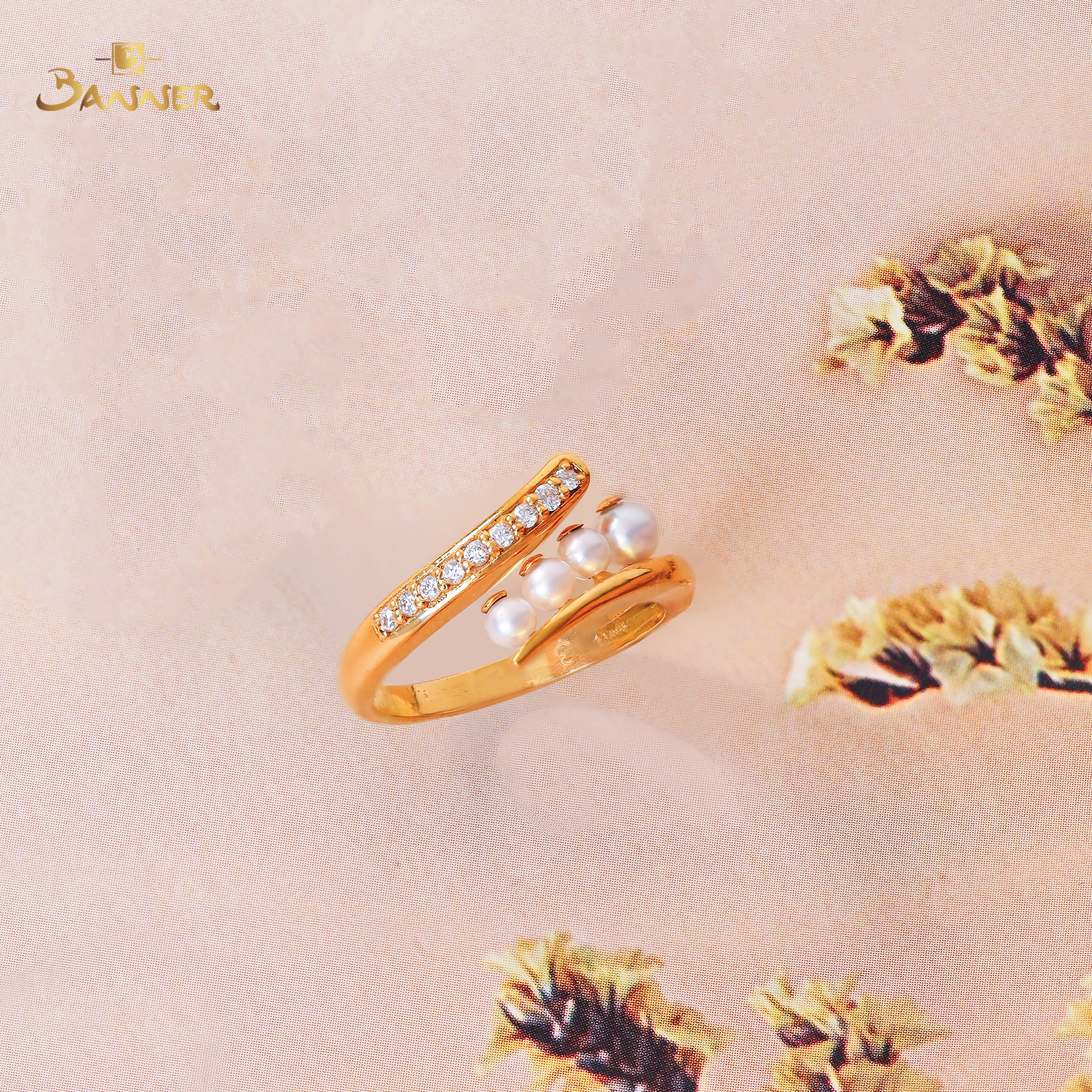 Pearl and Diamond Smile Ring