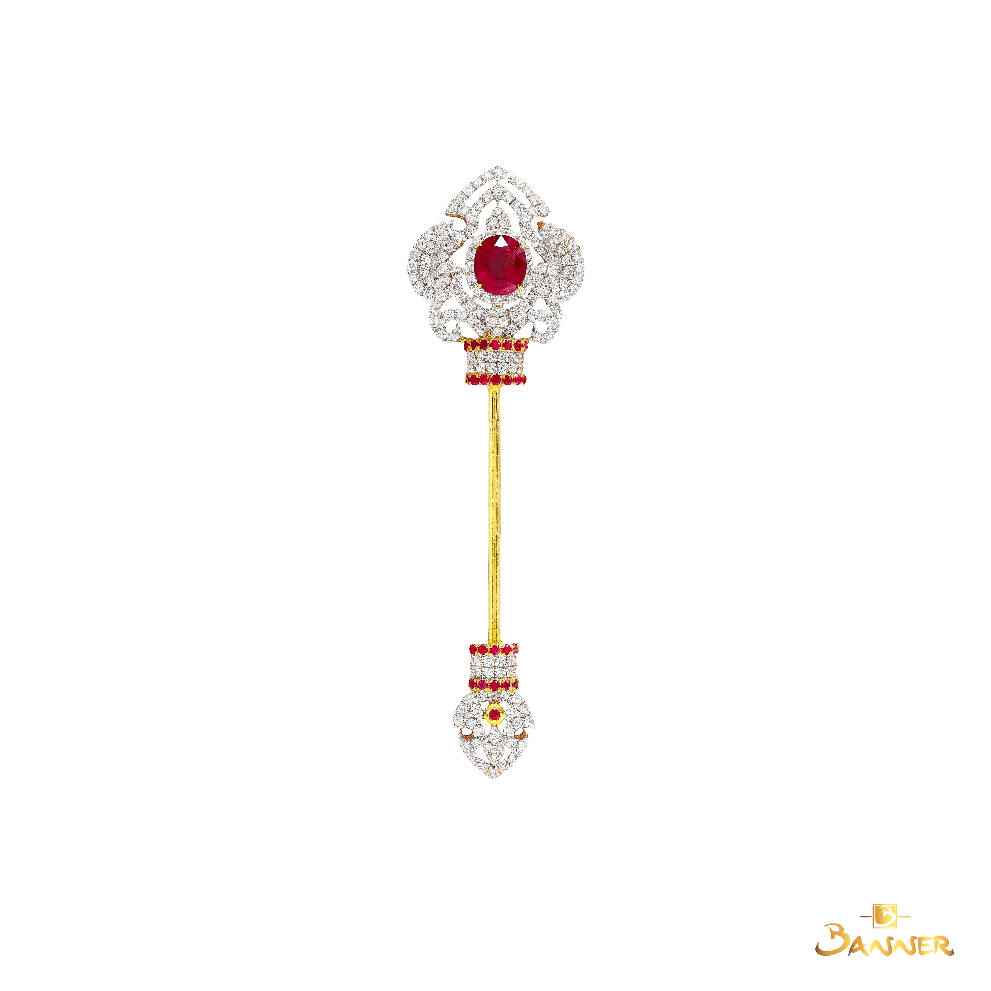 Ruby and Diamond Royal Brooch