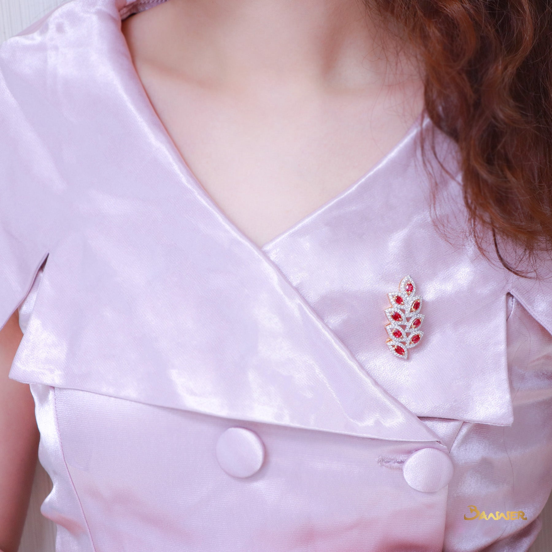 Ruby and Diamond Pan-Khat Pendant and Brooch