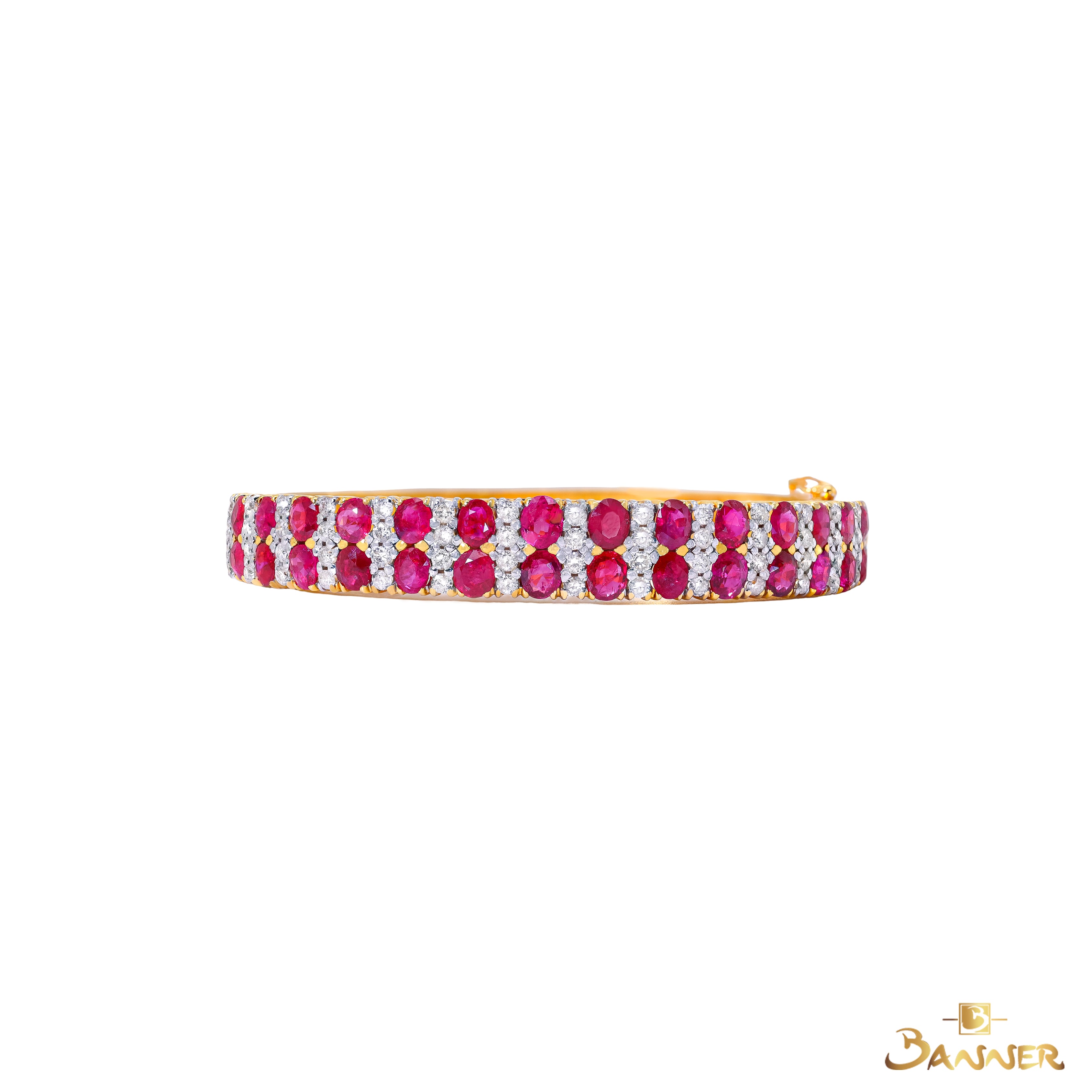 Ruby and Diamond Two-Rows-Bracelet