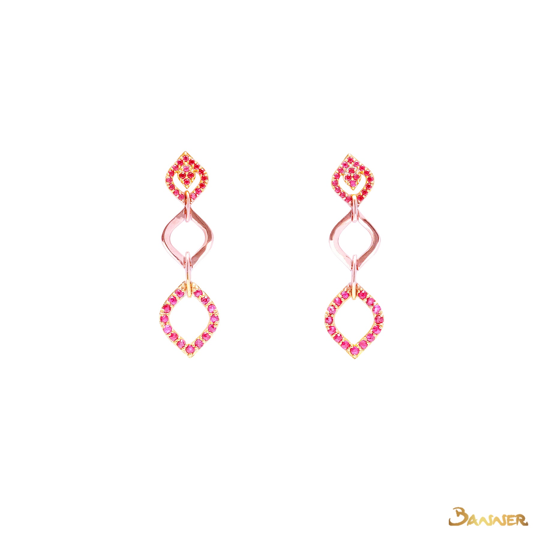 Ruby and Rose Gold Kanote Earrings