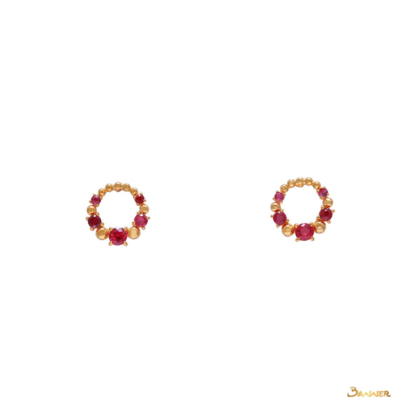 Ruby Petite Circle Earrings
