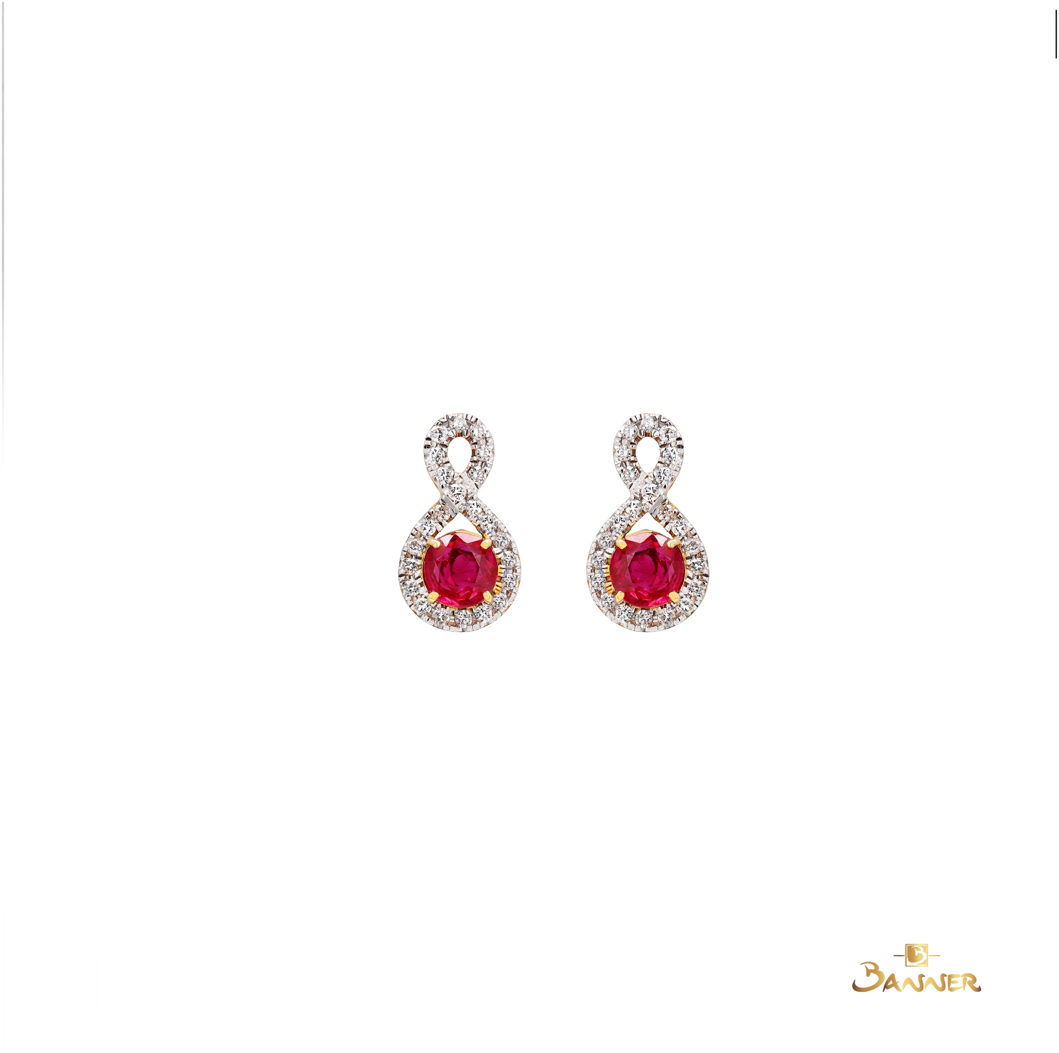 Ruby and Diamond Infinity Earrings