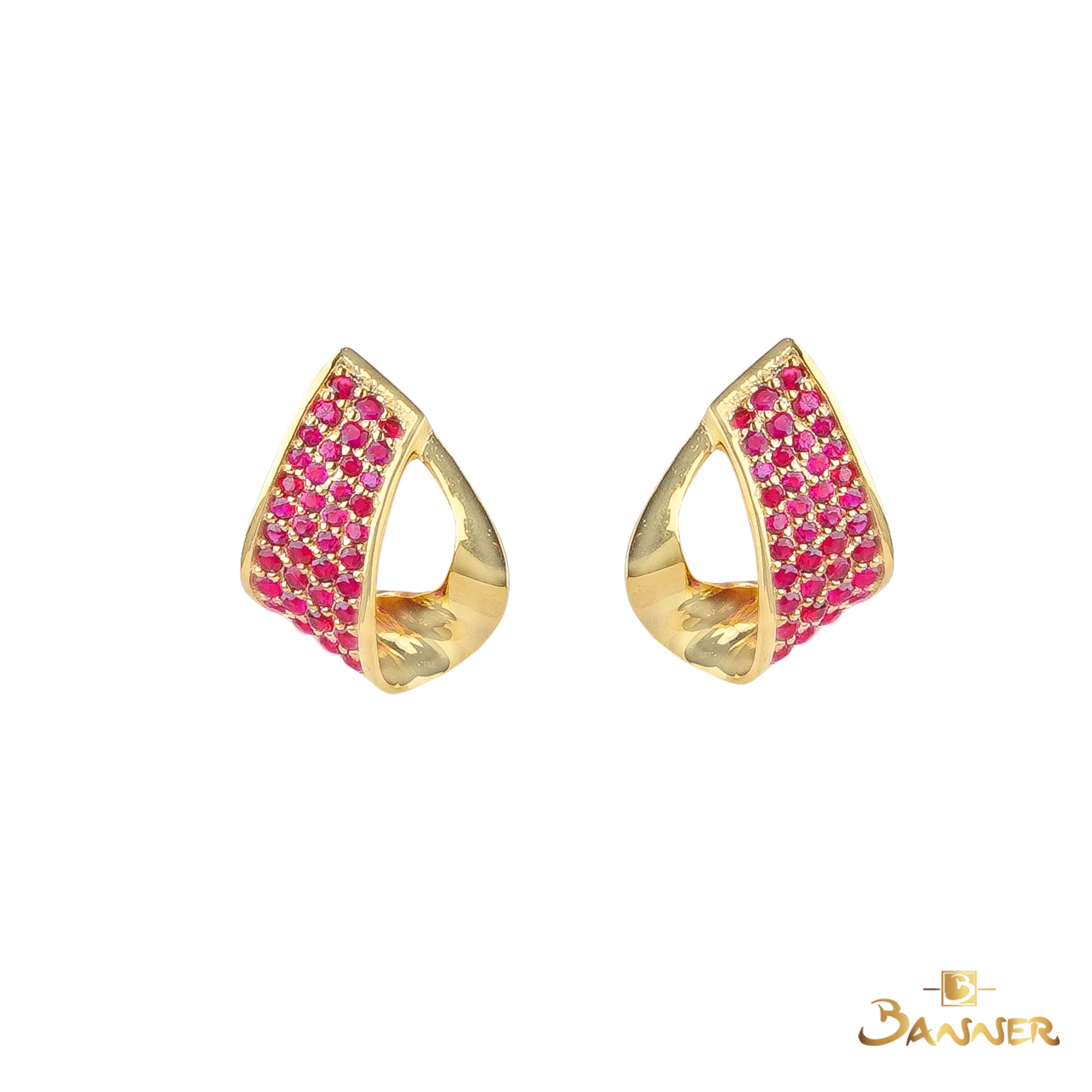 Ruby Ribbon Earrings