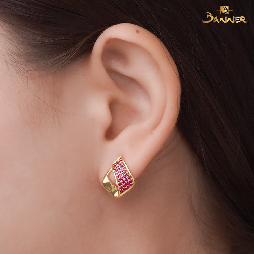 Ruby Ribbon Earrings