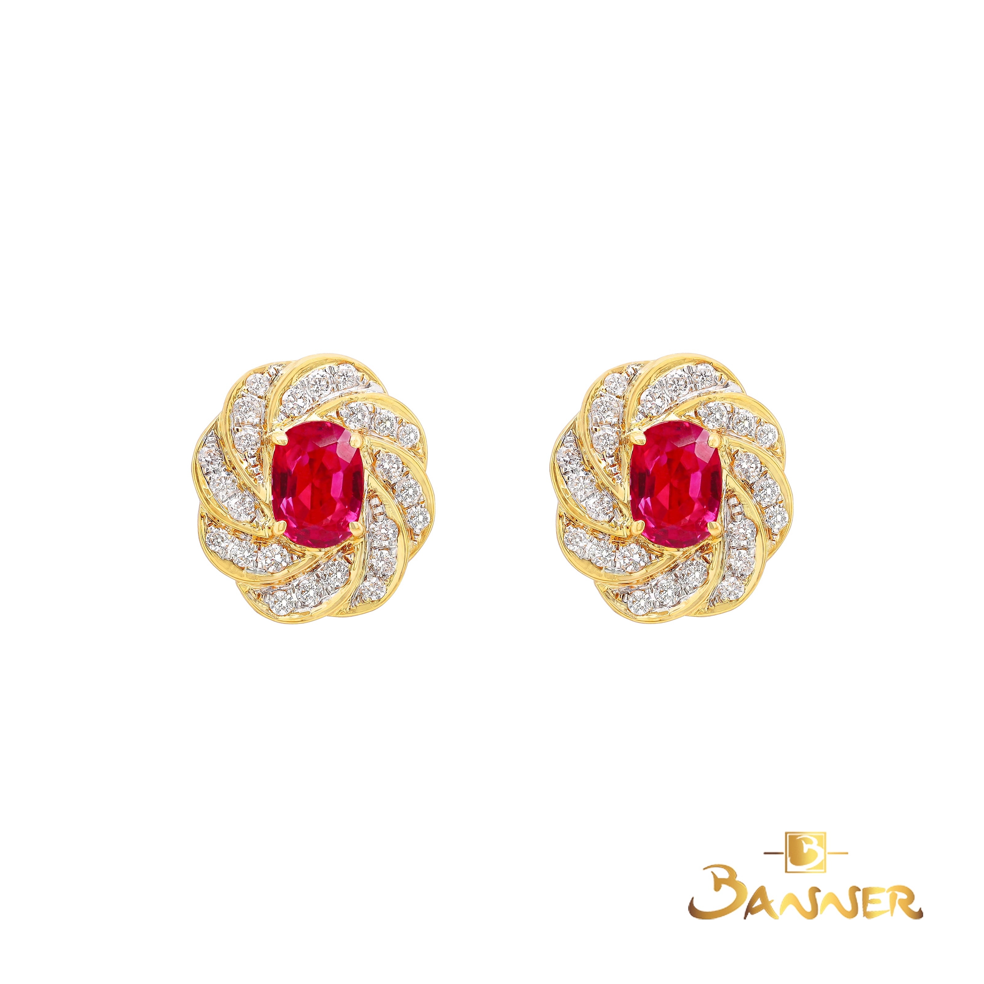 Ruby and Diamond Rosalia Earrings