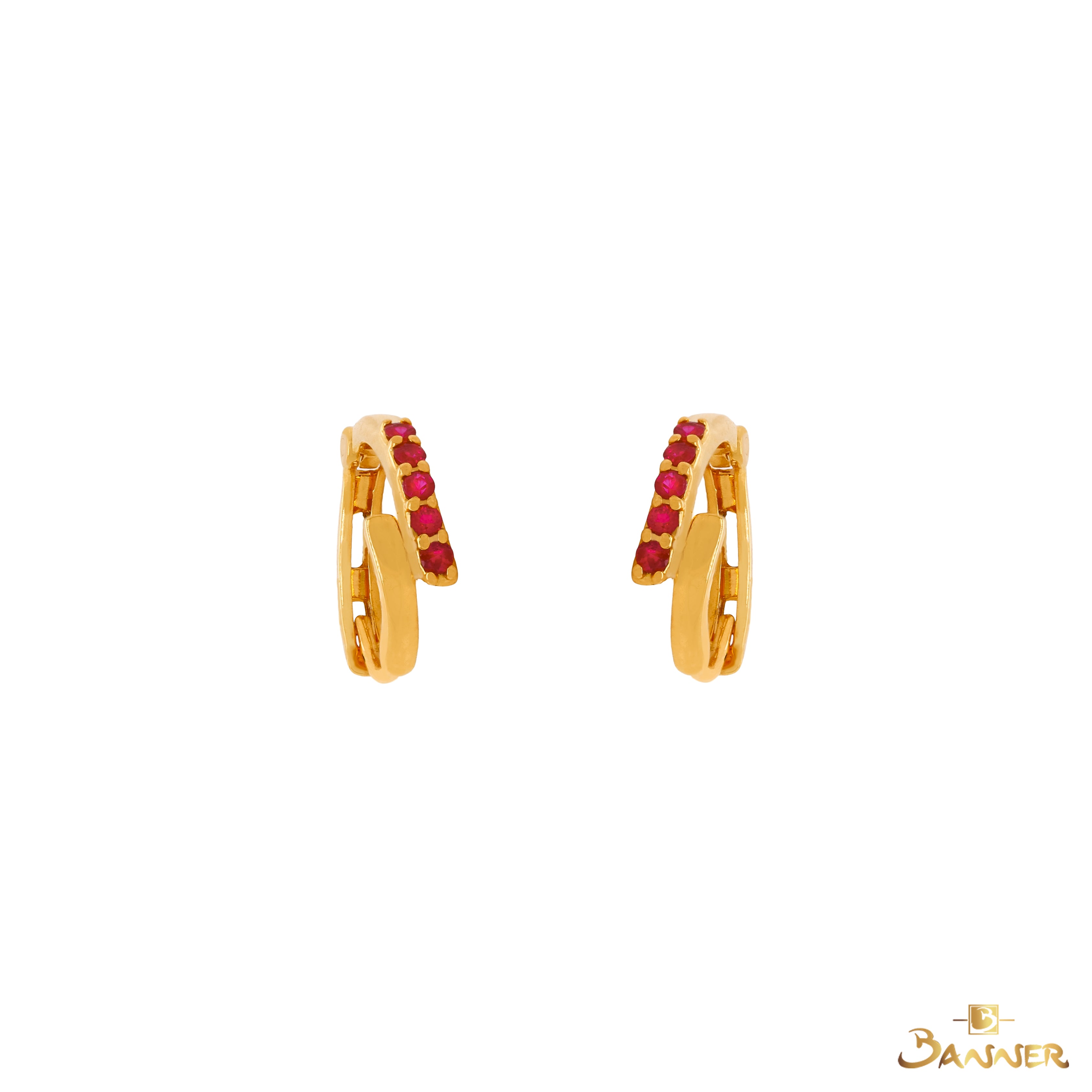 Ruby Viper Huggie Earrings