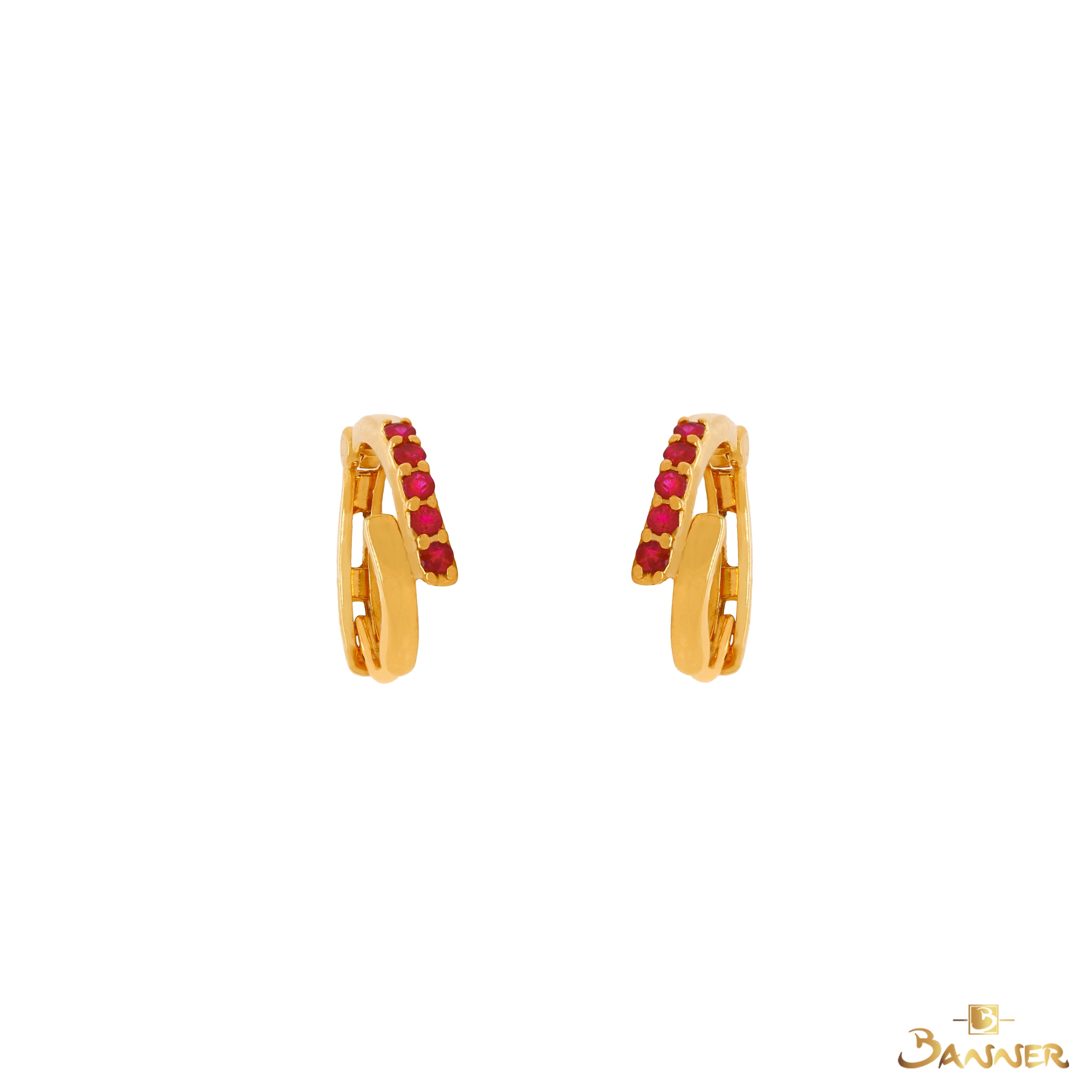 Ruby Viper Huggie Earrings