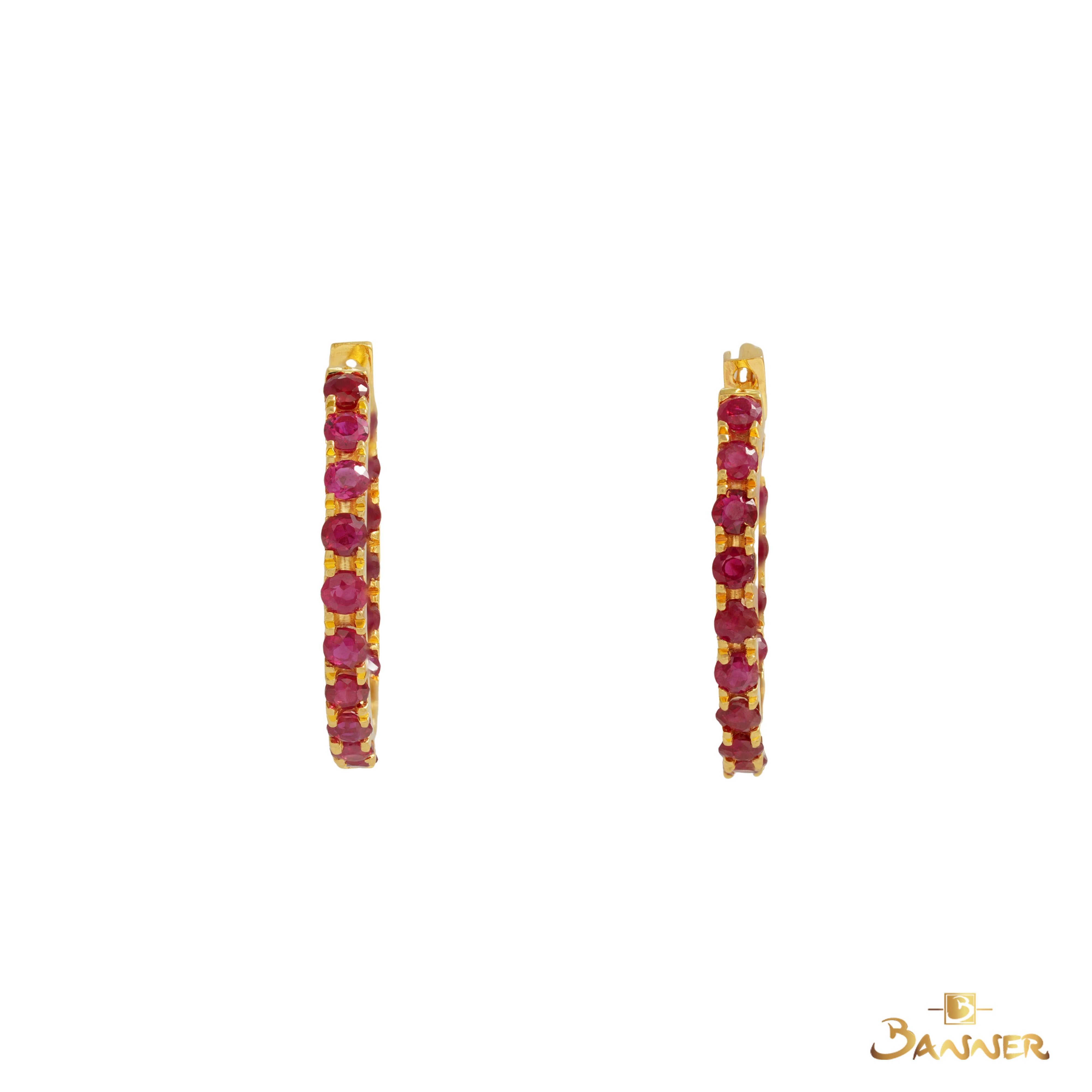 Ruby Huggie Earrings