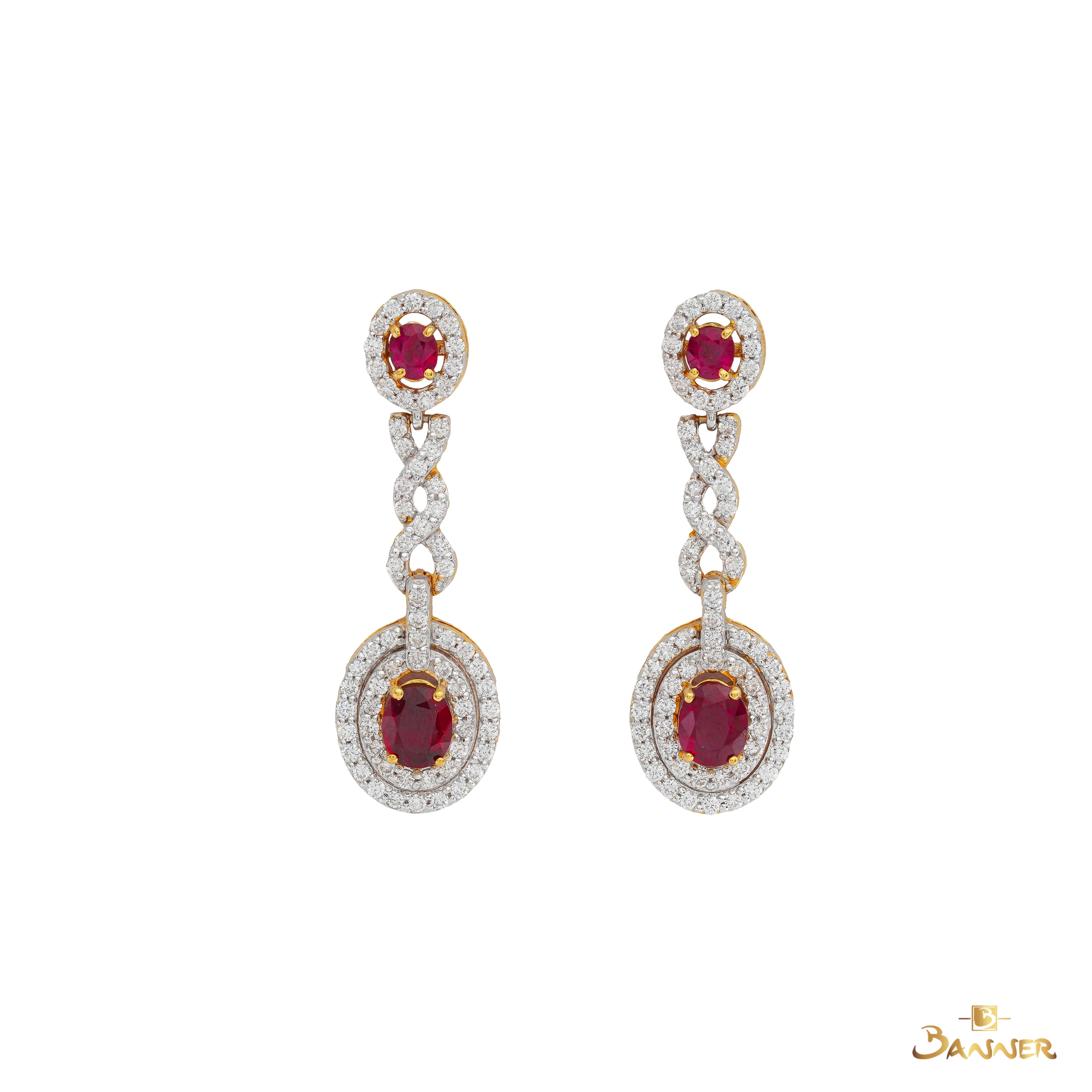 Ruby and Diamond Earrings