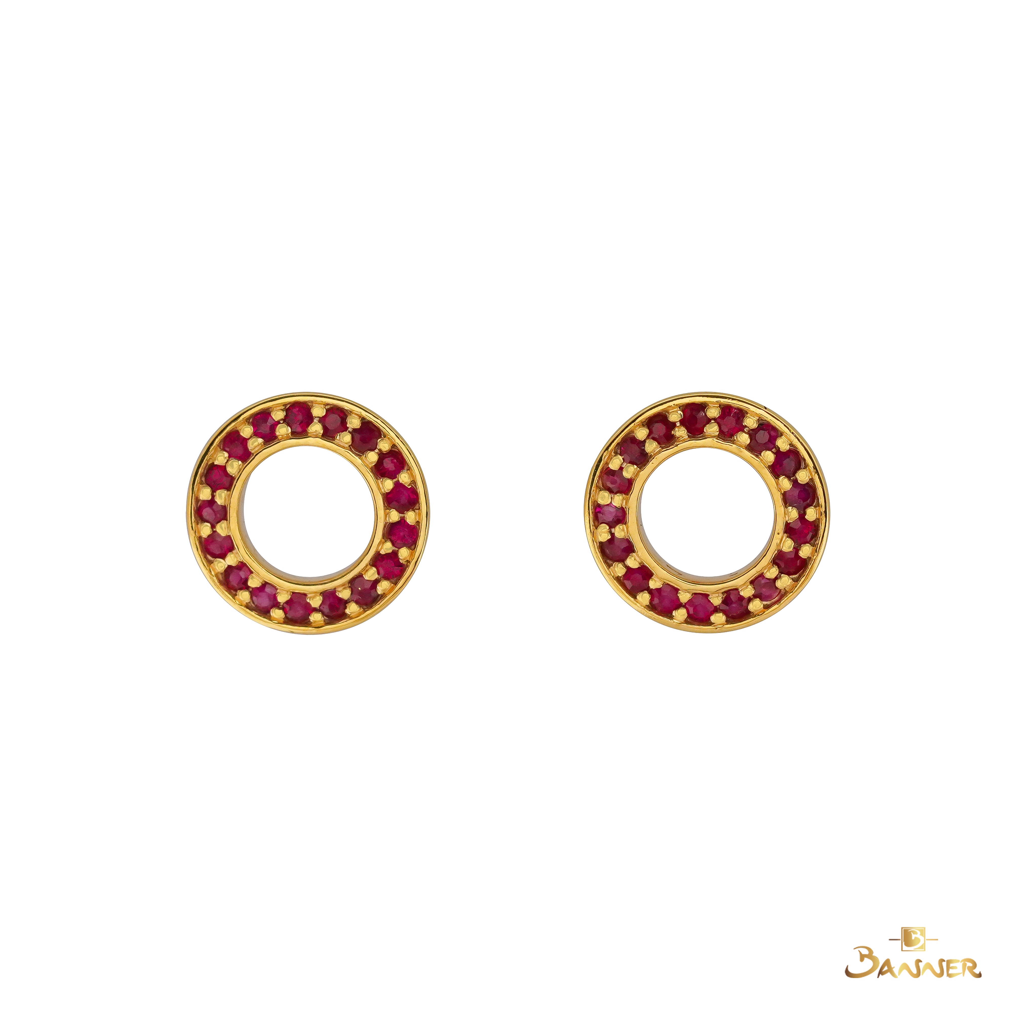 Ruby Circle Earrings( Big)