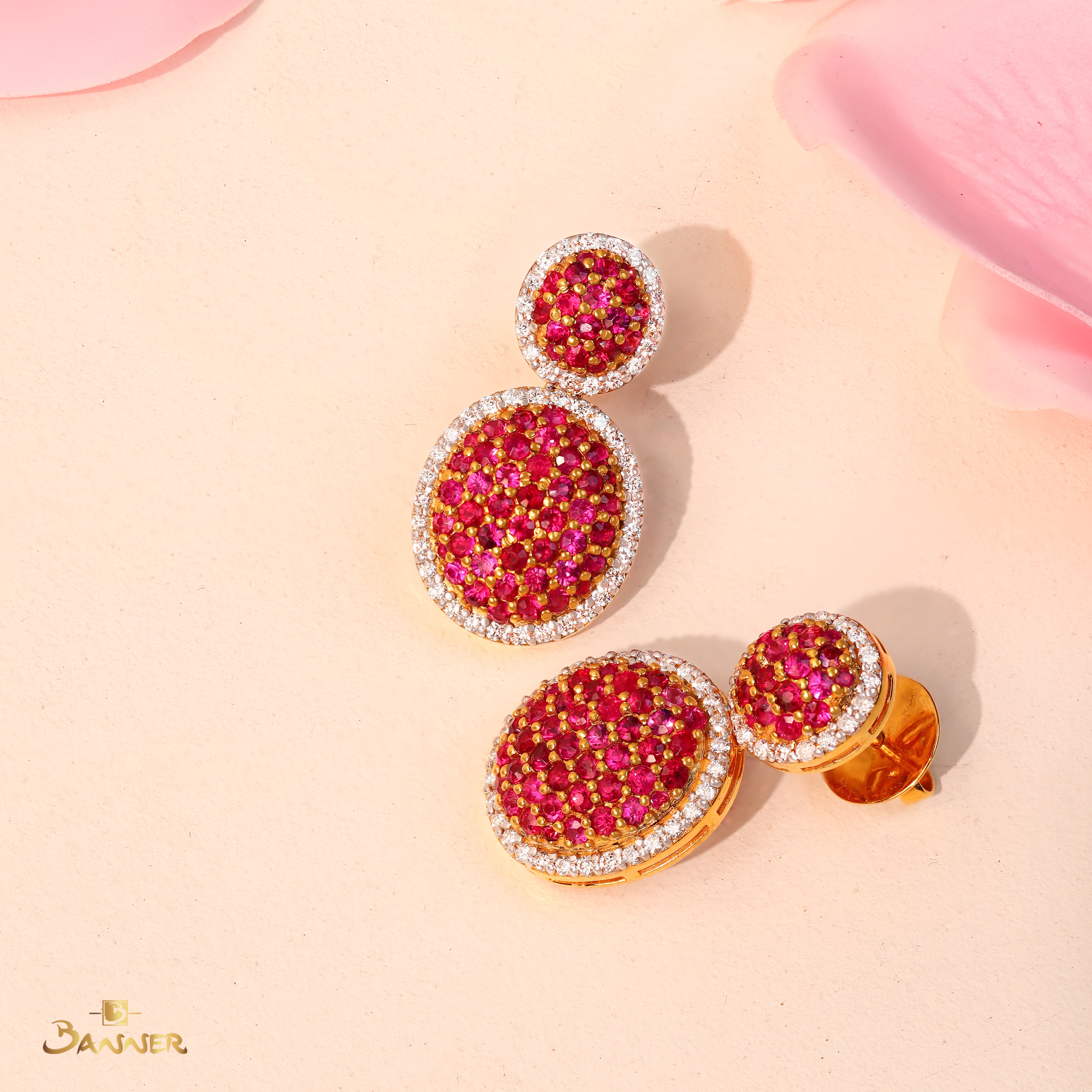 Ruby and Diamond Crimson Caviar Earrings